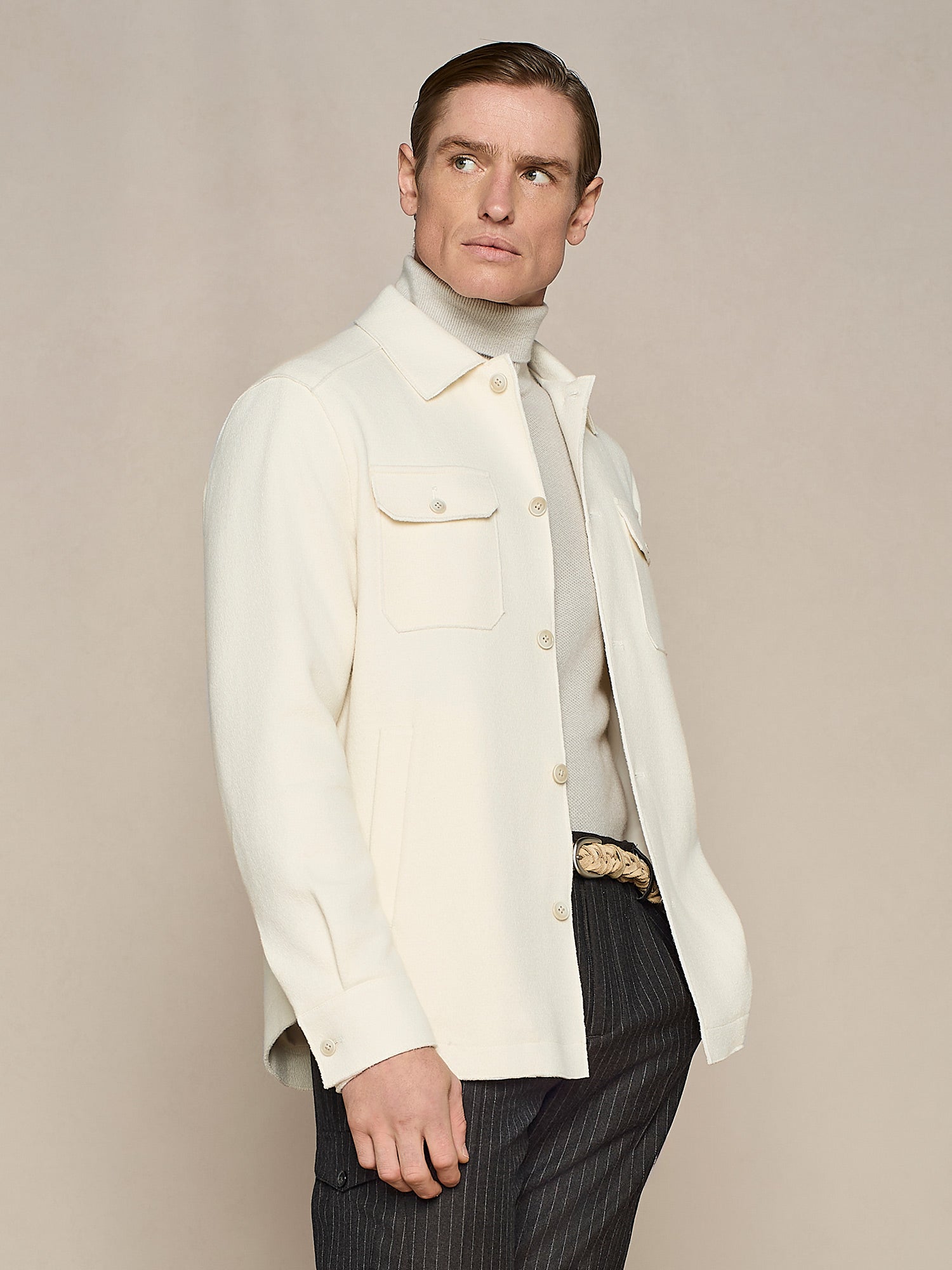 OVERSHIRT IN JERSEY BOUCLE' BURRO