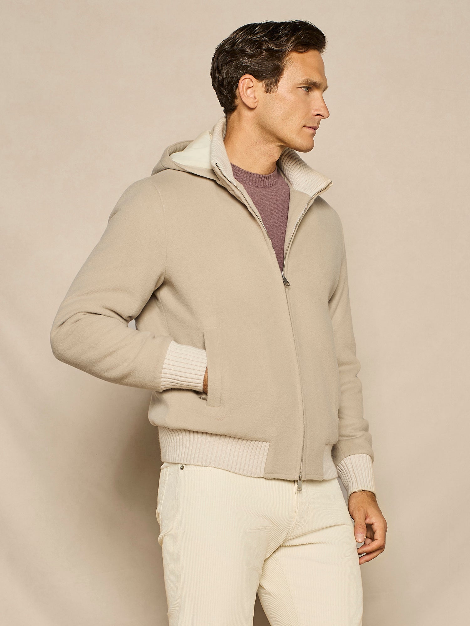BOMBER IMBOTTITO IN VELOUR BURRO
