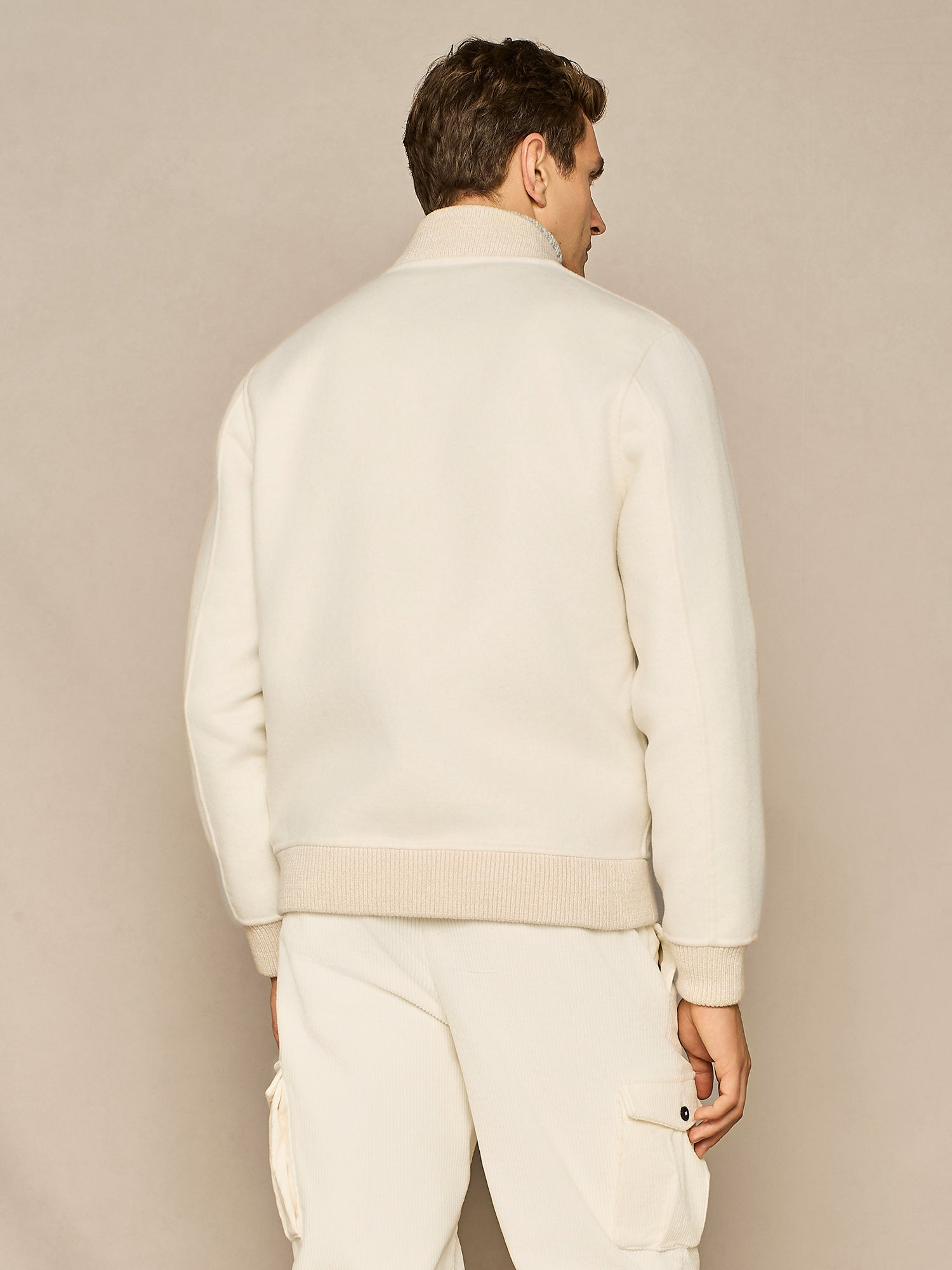 COLLEGE BOMBER NO STITCHING REVERSIBILE BIANCO