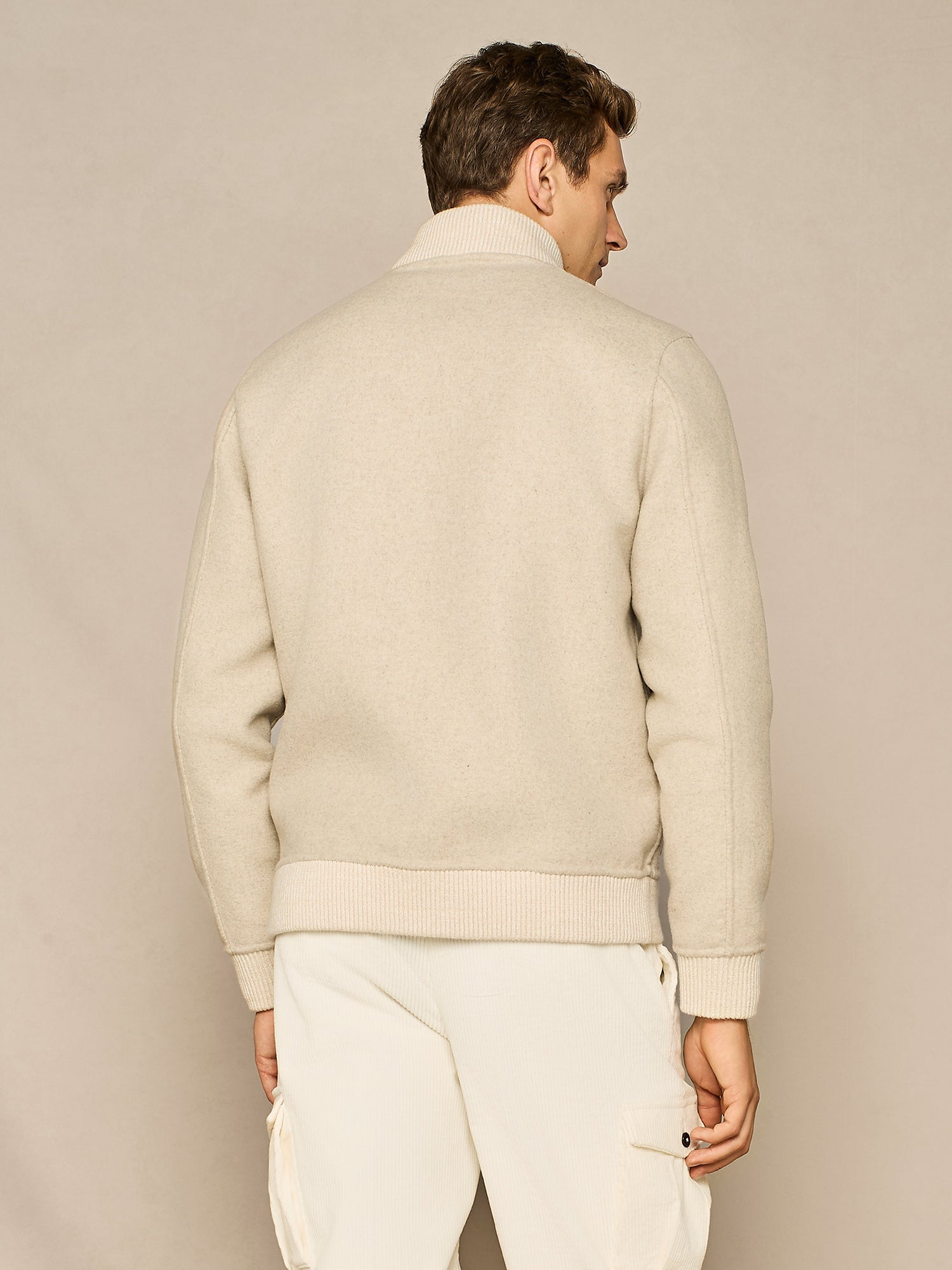 COLLEGE BOMBER NO STITCHING REVERSIBILE BIANCO