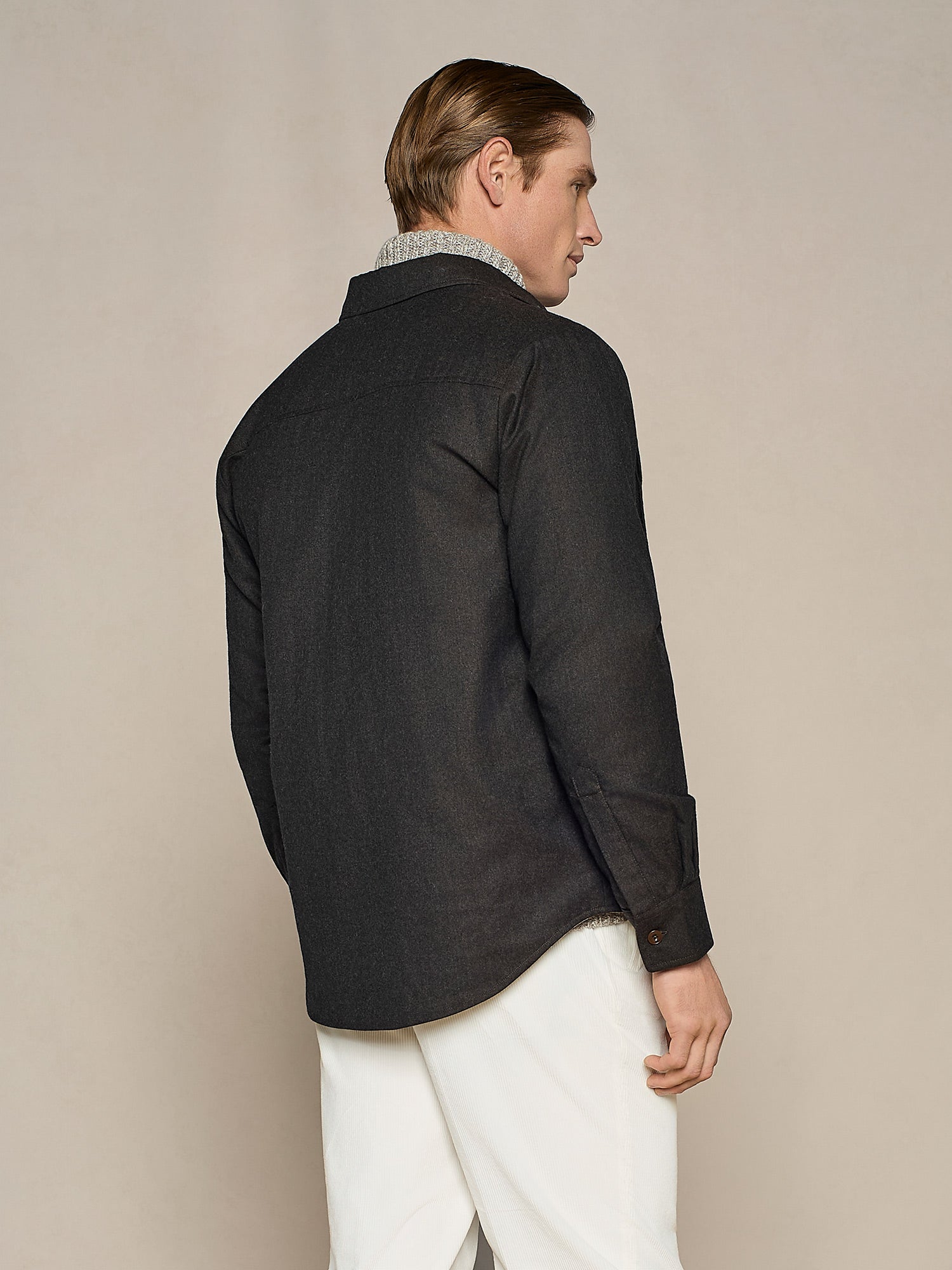 OVERSHIRT IMBOTTITA IN FLANELLA CHOCOLATE