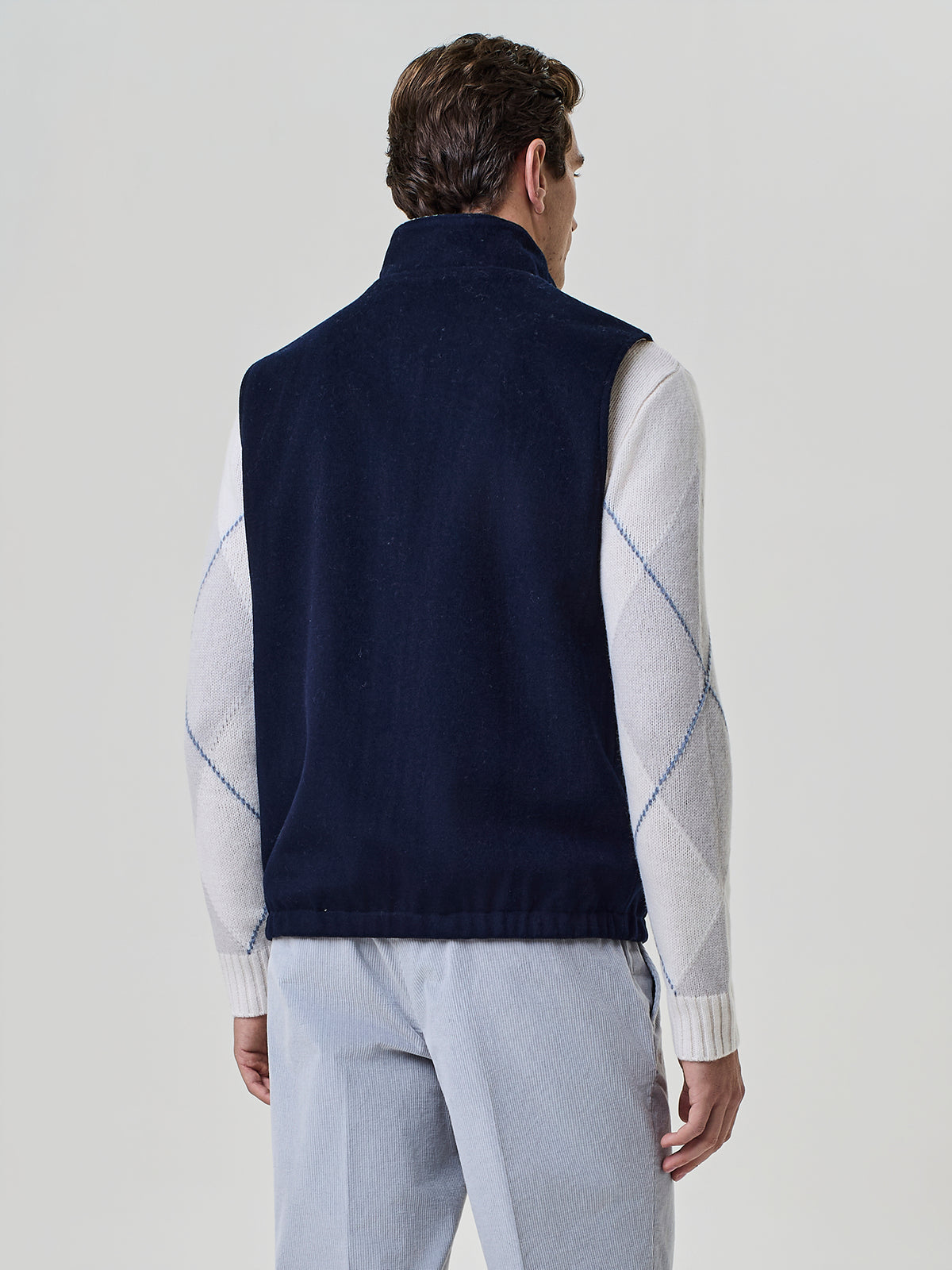 Blue velour reversible vest