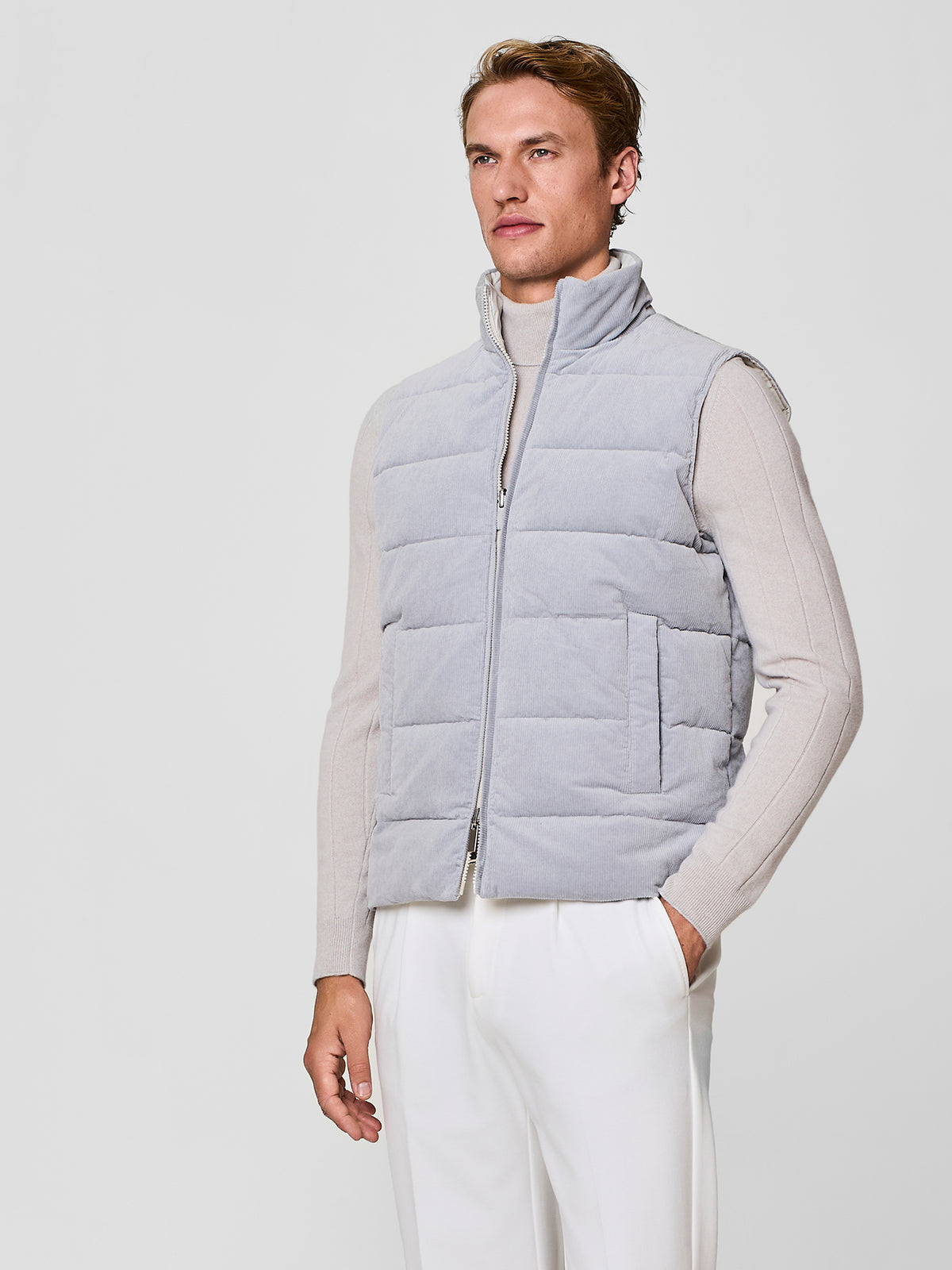 Smanicato in velluto reversibile sky
