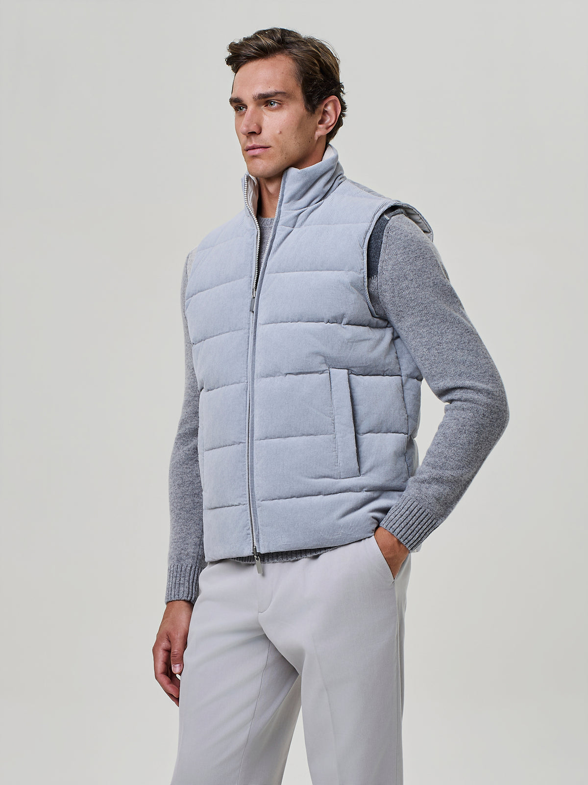 Sky Reversible Corduroy Vest