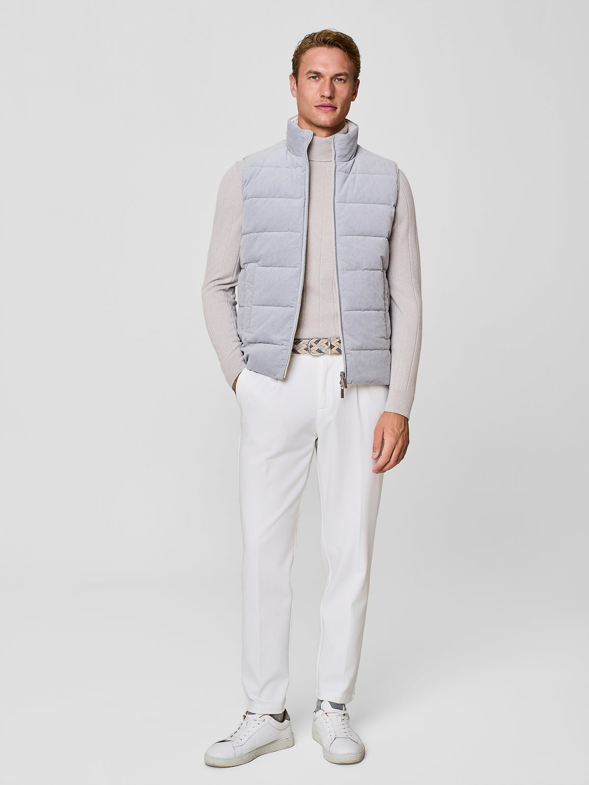 Smanicato in velluto reversibile sky
