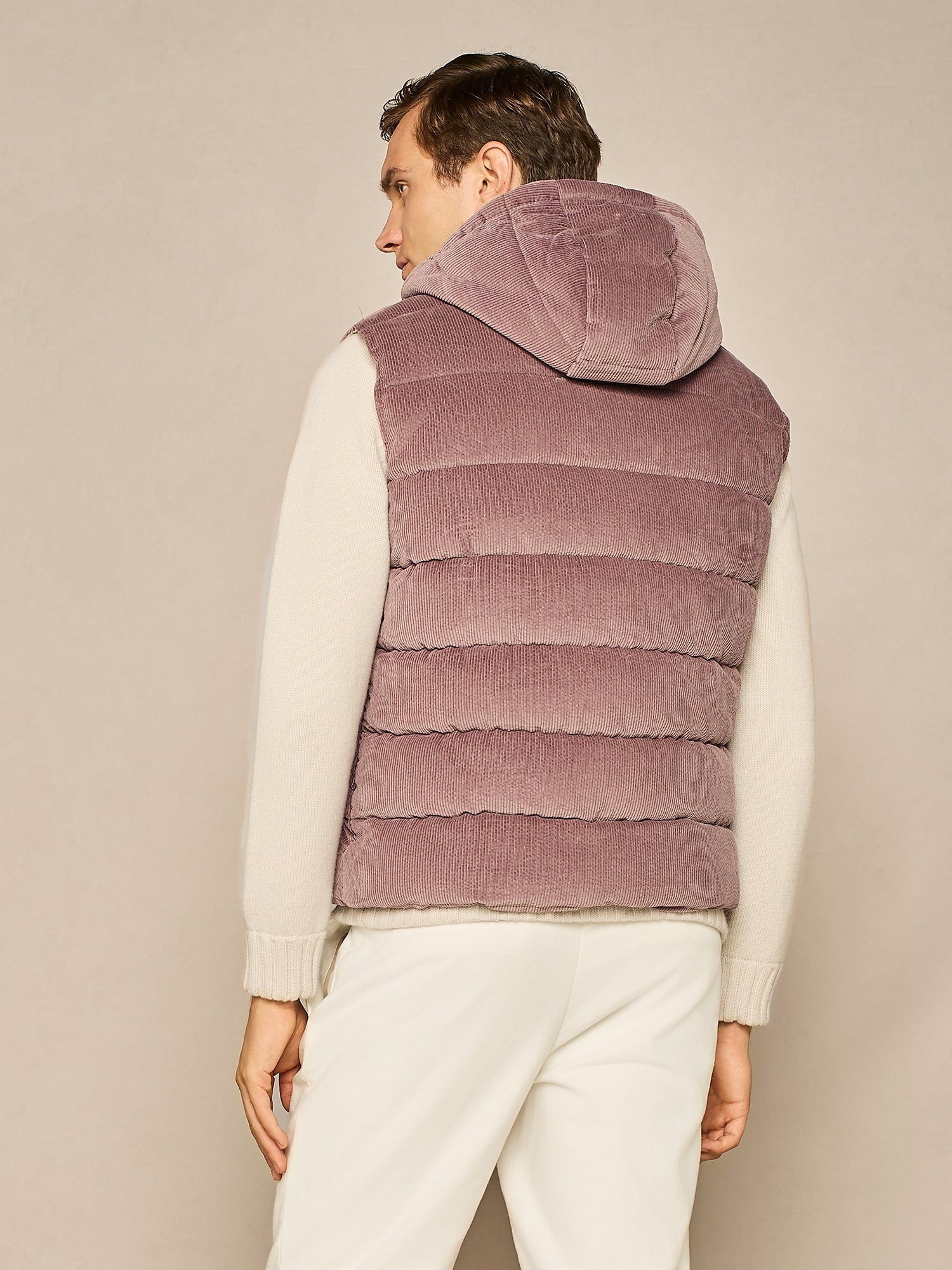 SMANICATO IMBOTTITO IN VELLUTO MAUVE