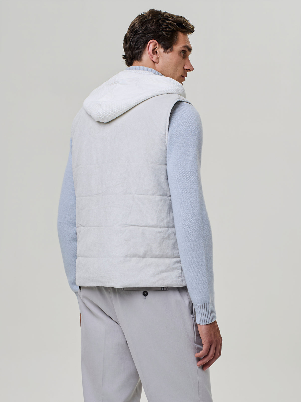 Smanicato da uomo con pettorina in maglia 100% cotone lavorata a costa inglese, Paul Taylor