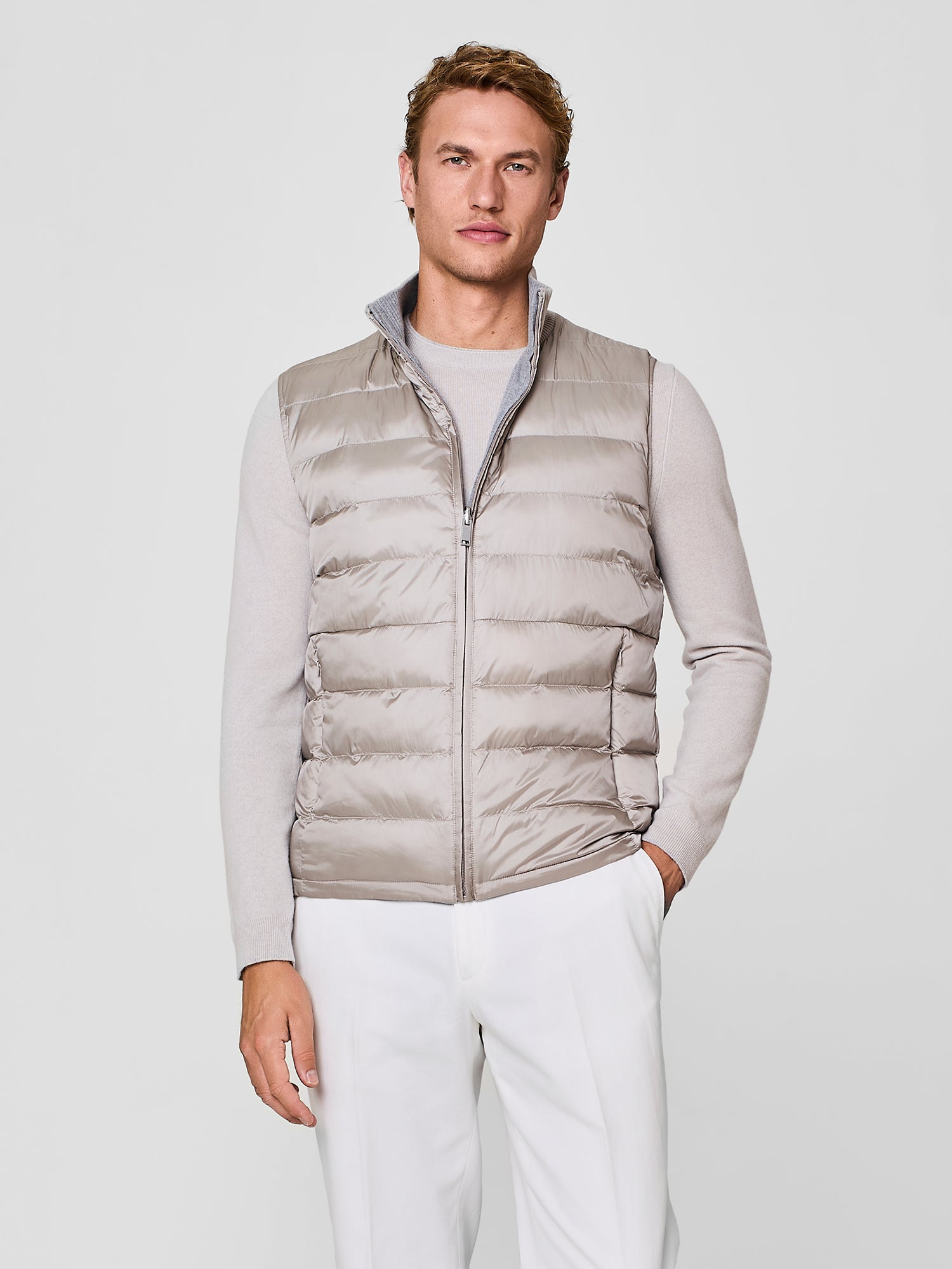 Smanicato reversibile ultralight in nylon e maglia burro