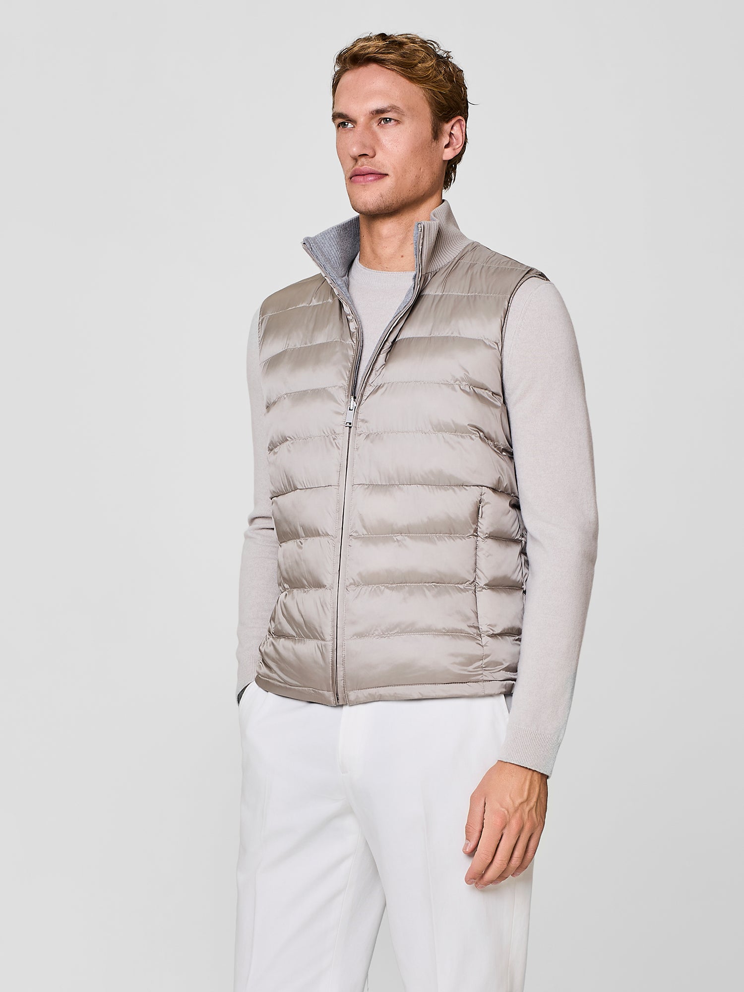 Smanicato reversibile ultralight in nylon e maglia burro