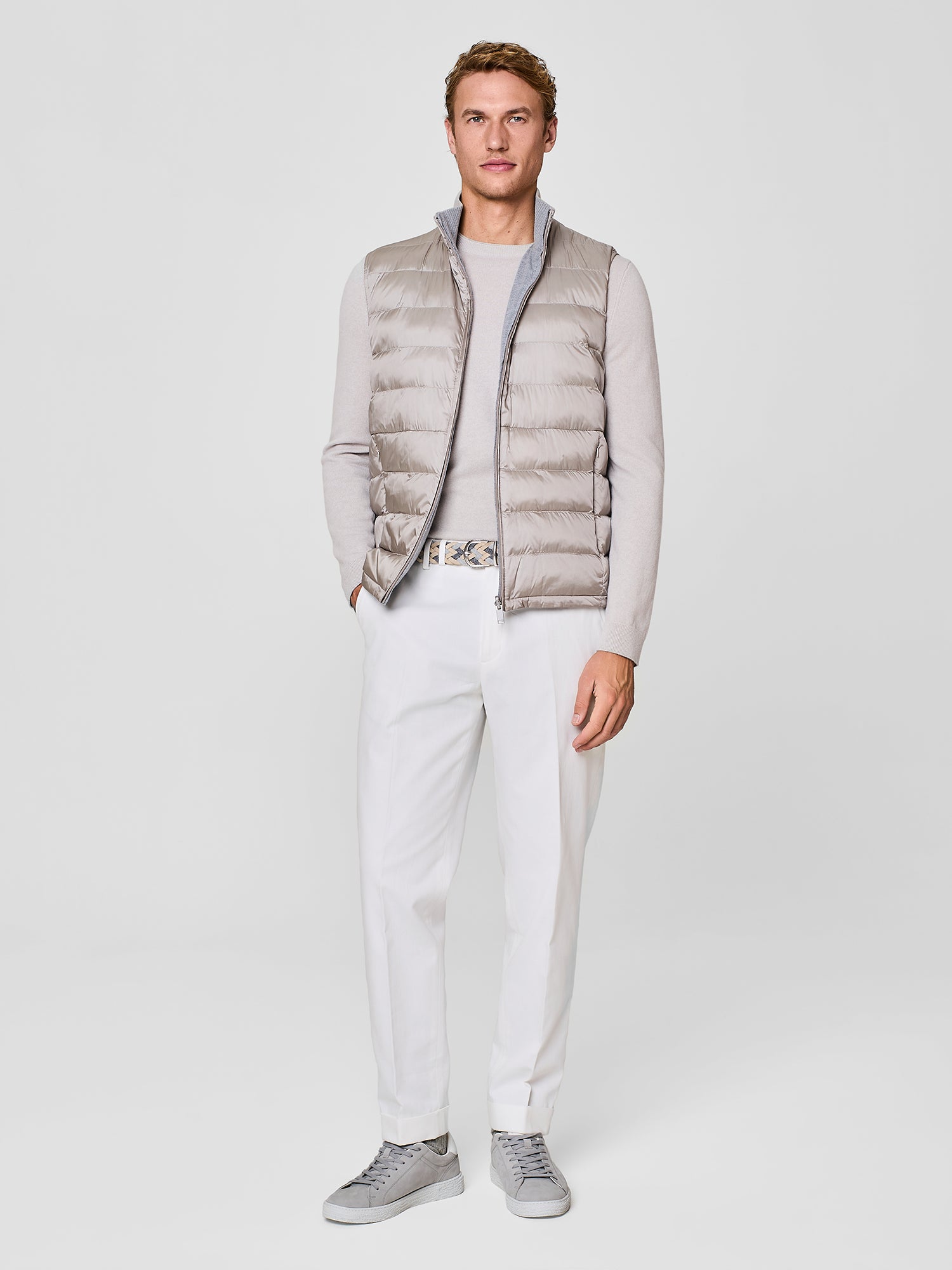 Smanicato reversibile ultralight in nylon e maglia burro