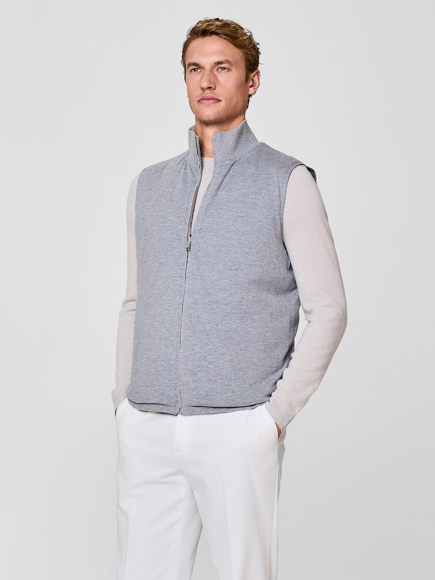 Smanicato reversibile ultralight in nylon e maglia burro