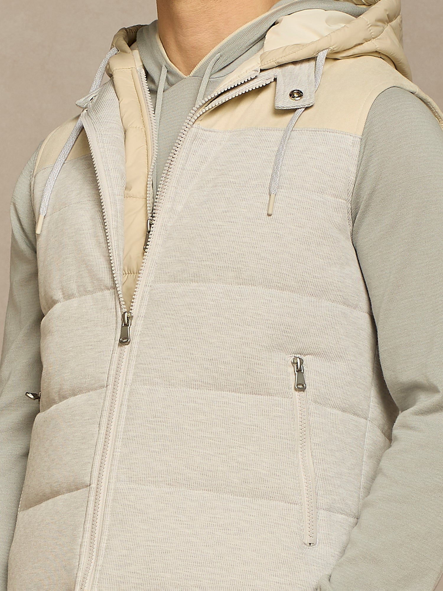 LIGHT GREY PINSTRIPED JERSEY VEST