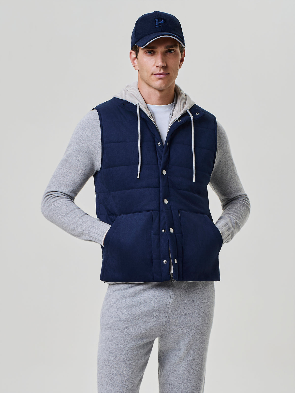 Blue eco-suede vest