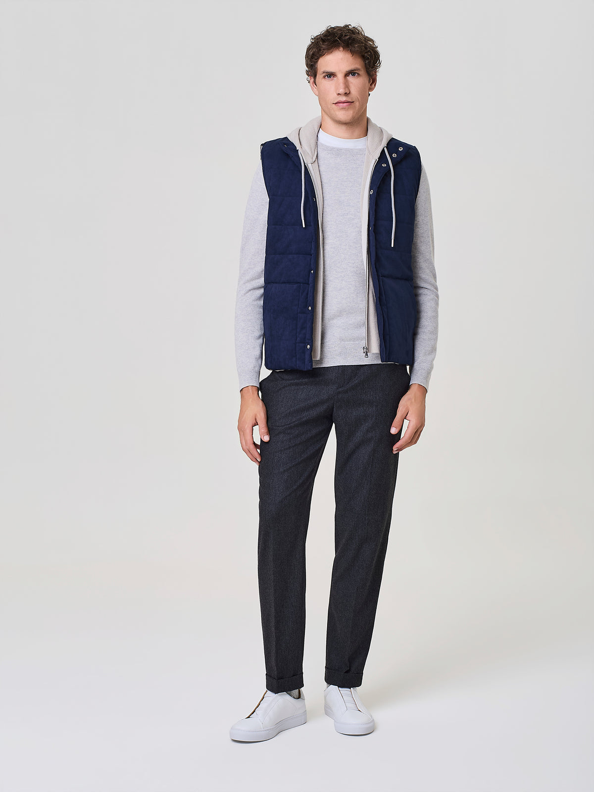 Dark grey flannel Five Pocket trousers
