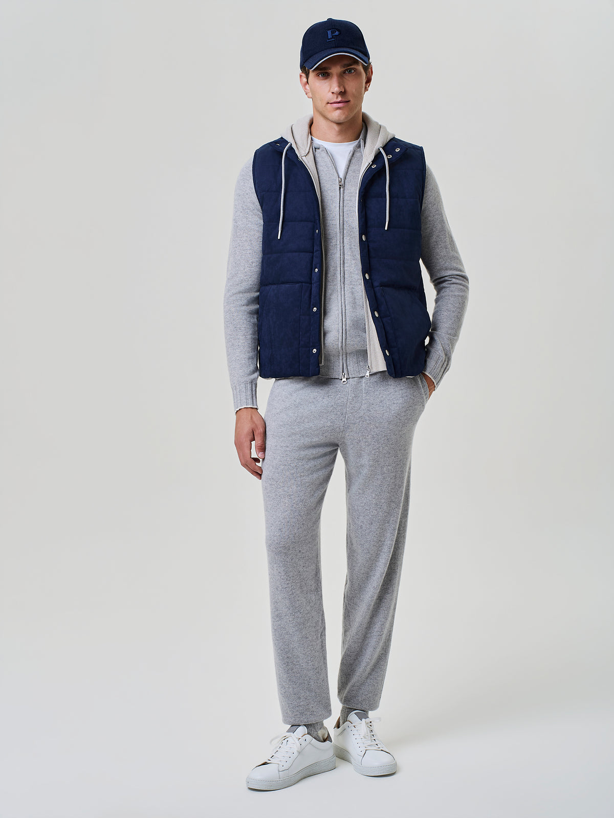 Blue eco-suede vest