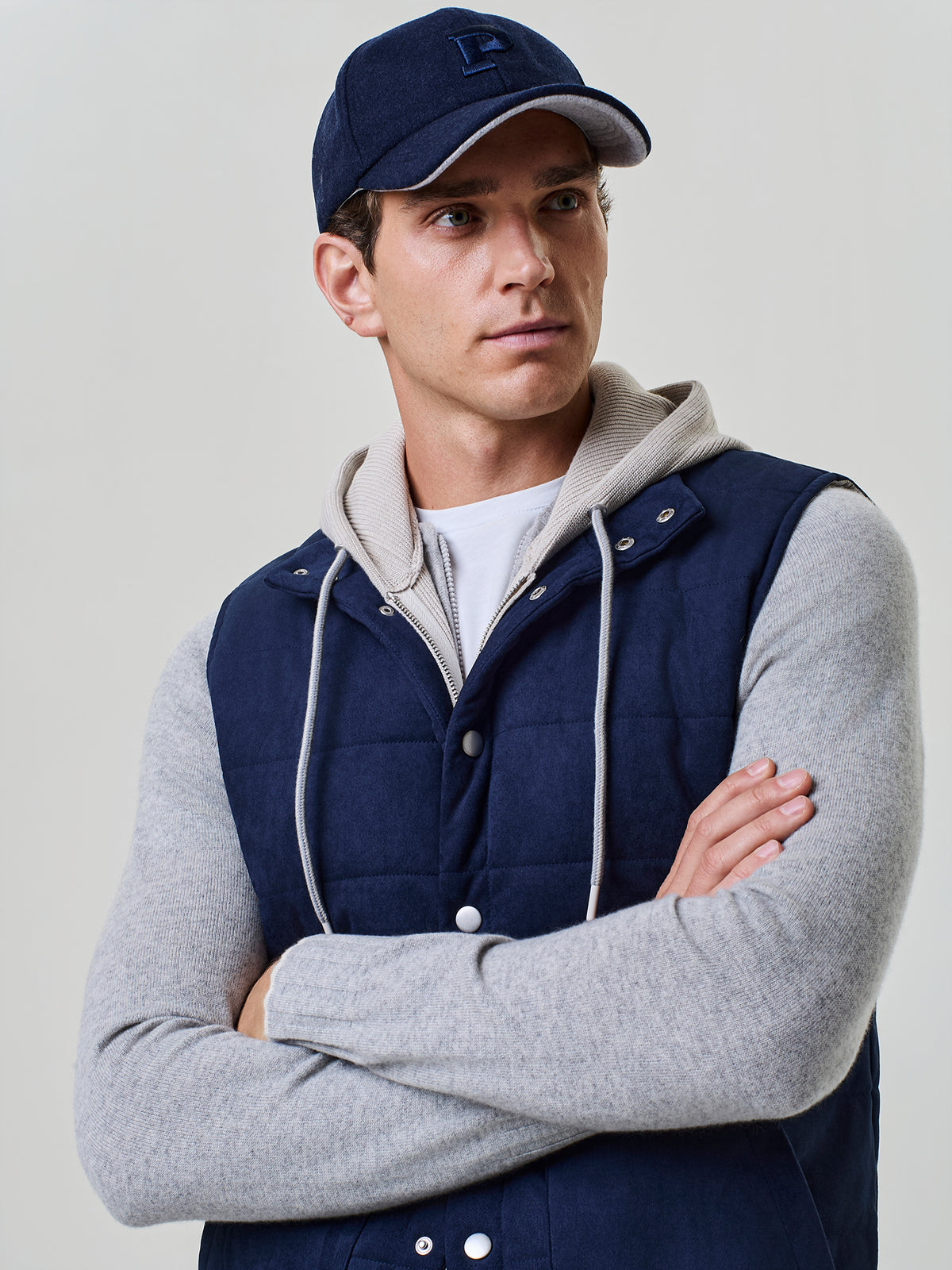 Blue eco-suede vest