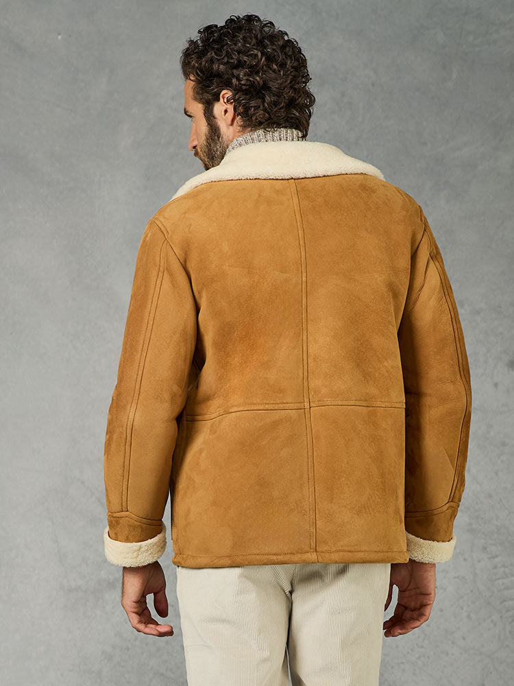 CAMEL REAL SHEARLING JACKET