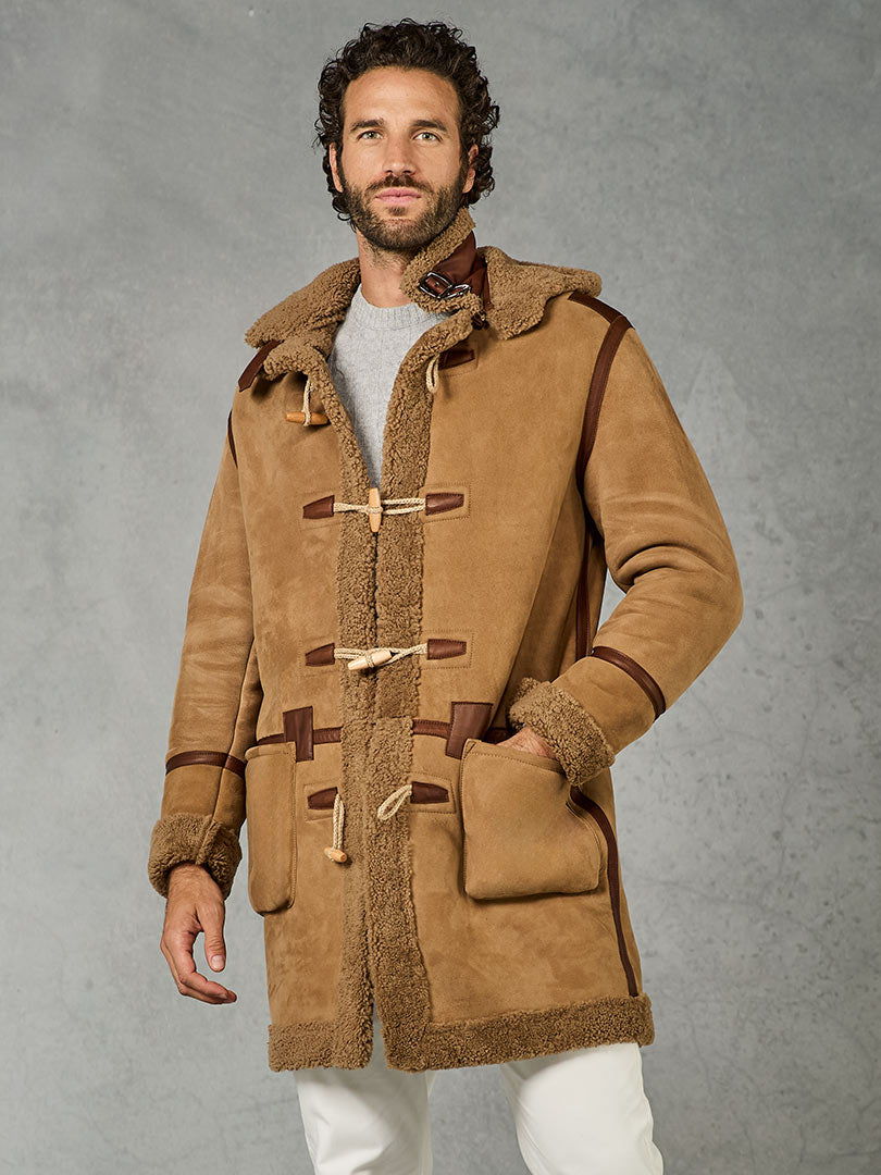 TAUPE REAL SHEARLING PARKA