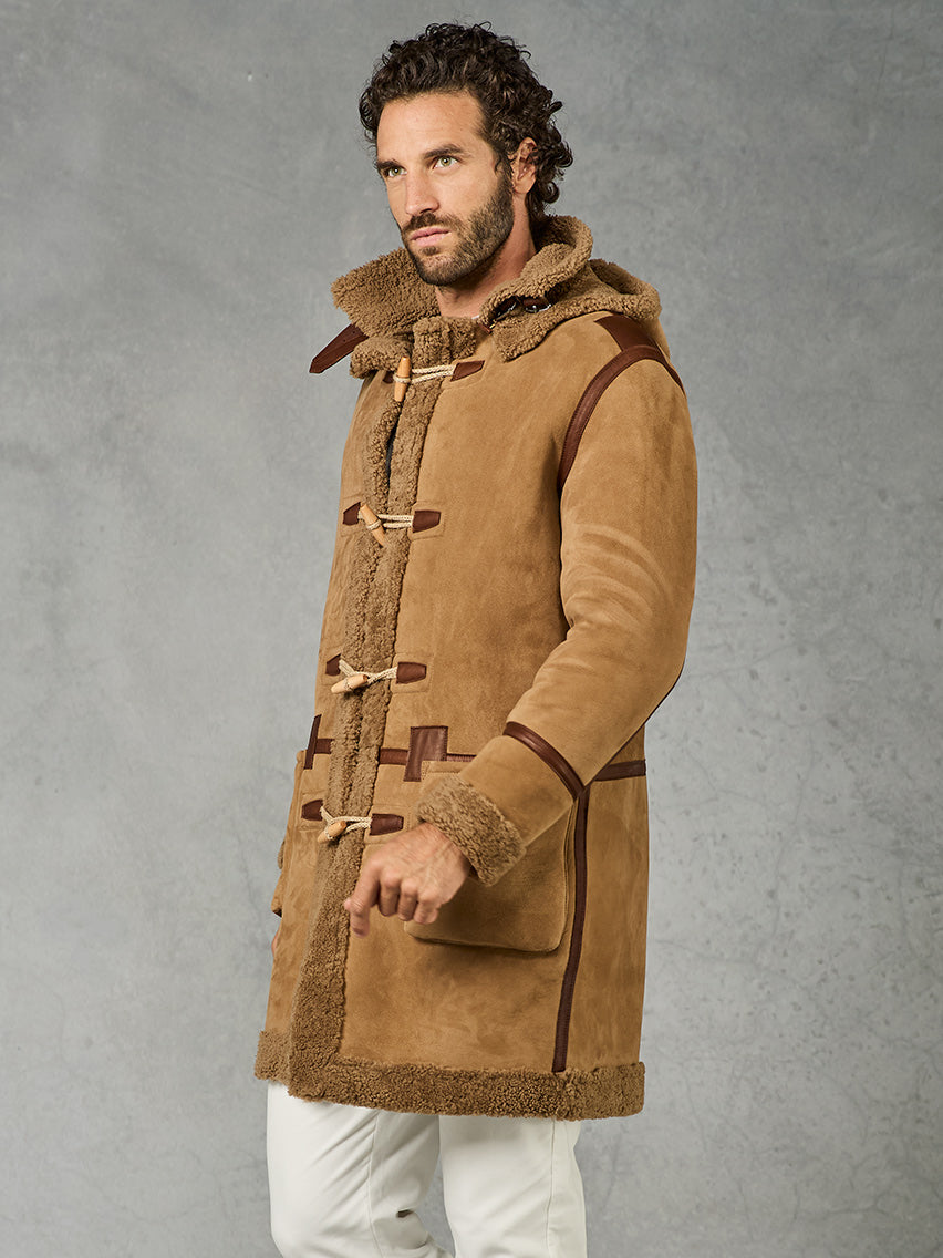 TAUPE REAL SHEARLING PARKA