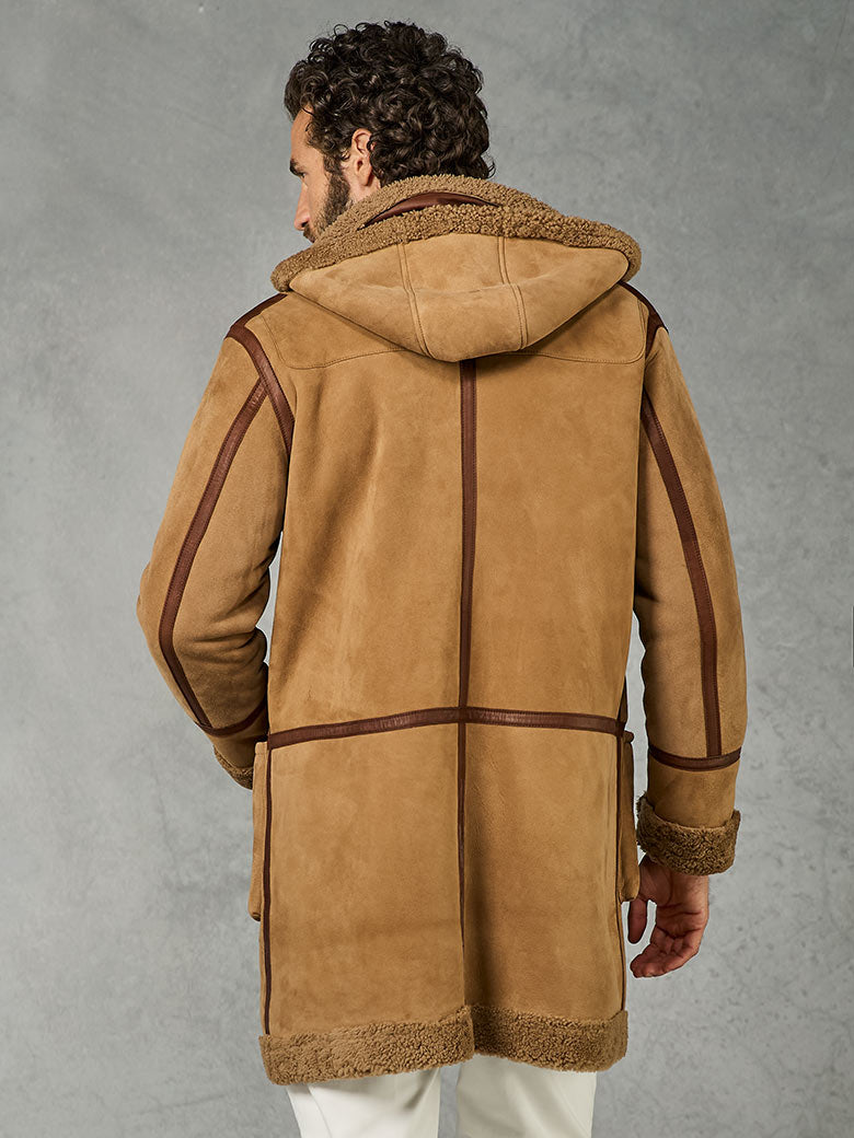 TAUPE REAL SHEARLING PARKA