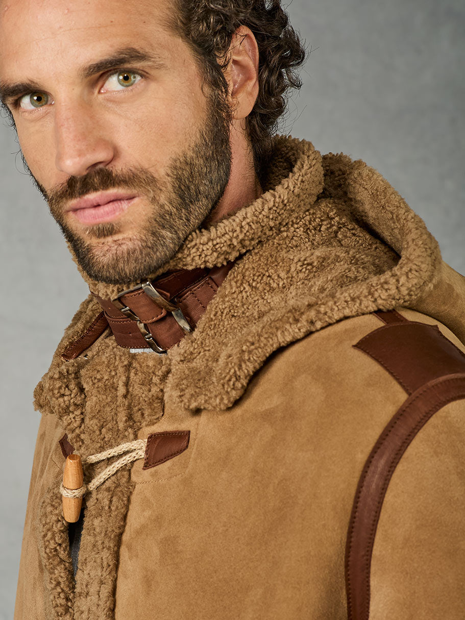 TAUPE REAL SHEARLING PARKA