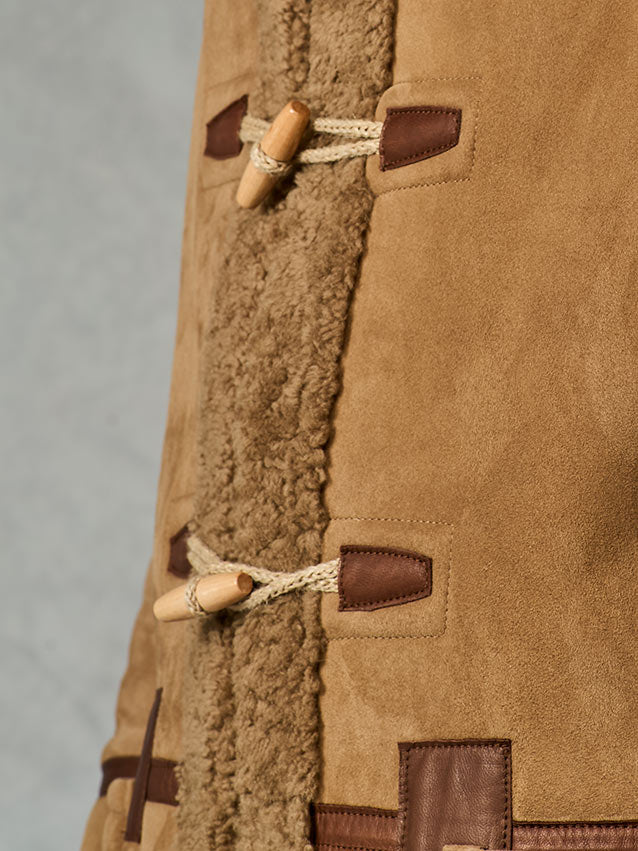 TAUPE REAL SHEARLING PARKA