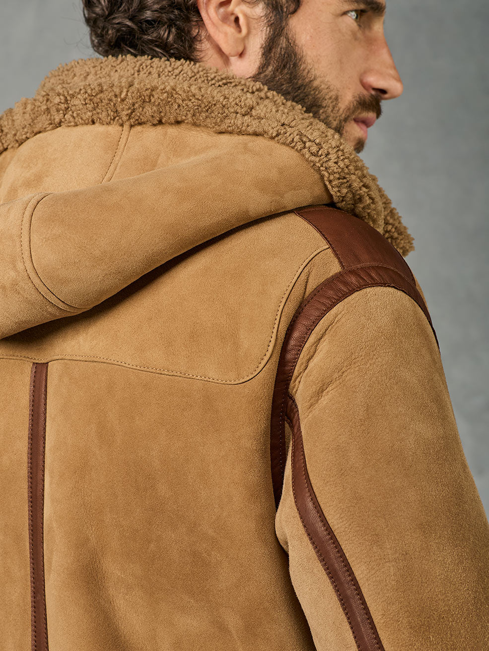 TAUPE REAL SHEARLING PARKA