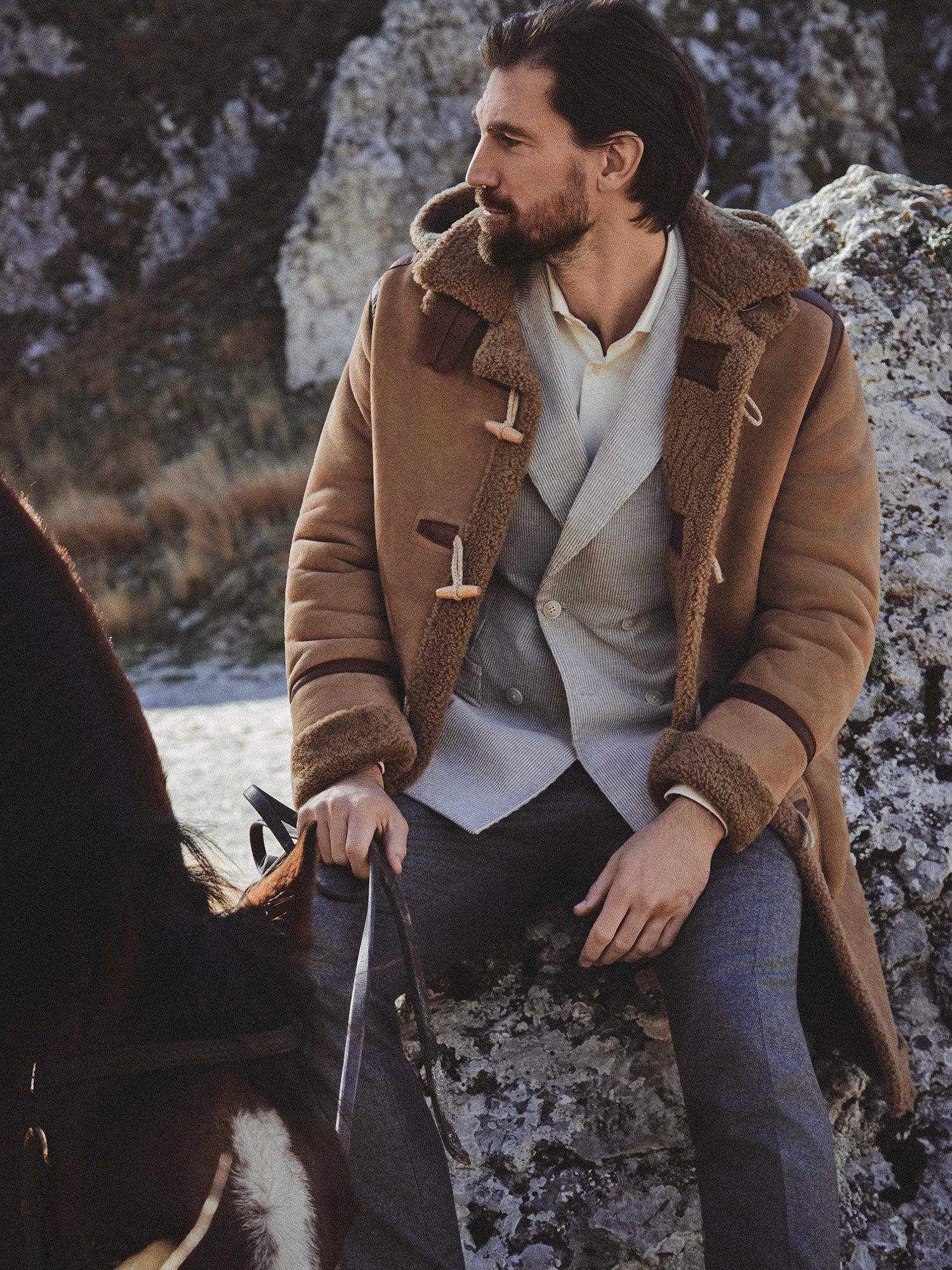 TAUPE REAL SHEARLING PARKA