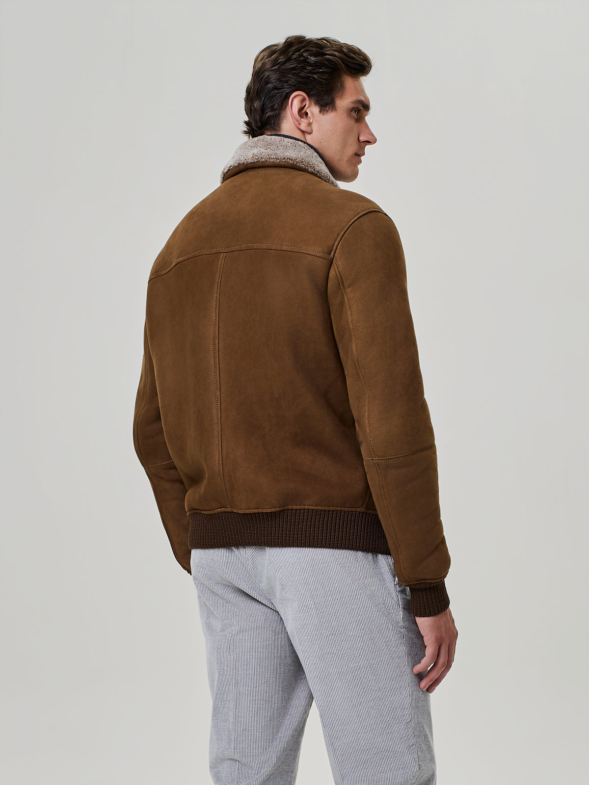 Rust genuine shearling leather jacket