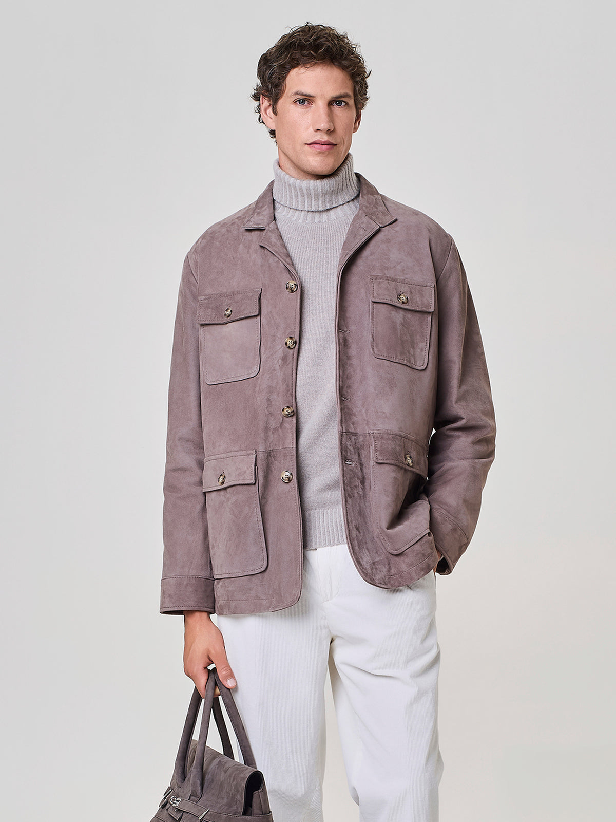 Field jacket in vero camoscio rust