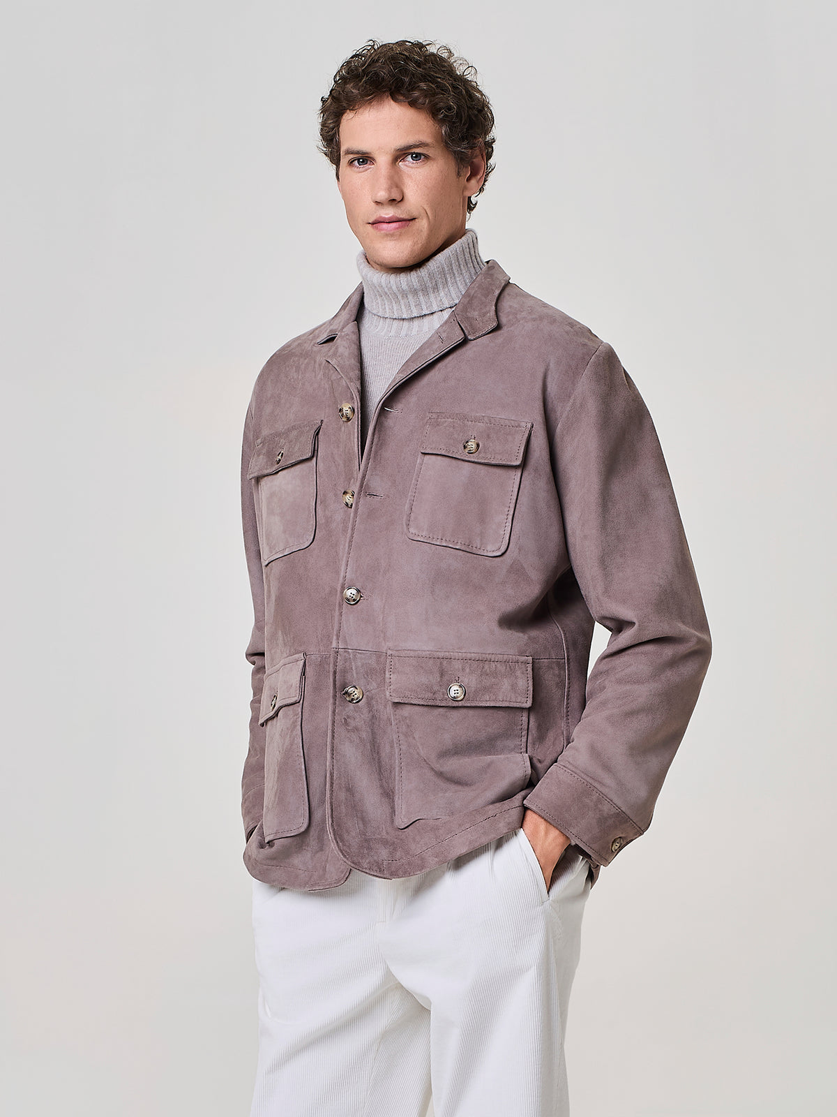 Field jacket in vero camoscio rust