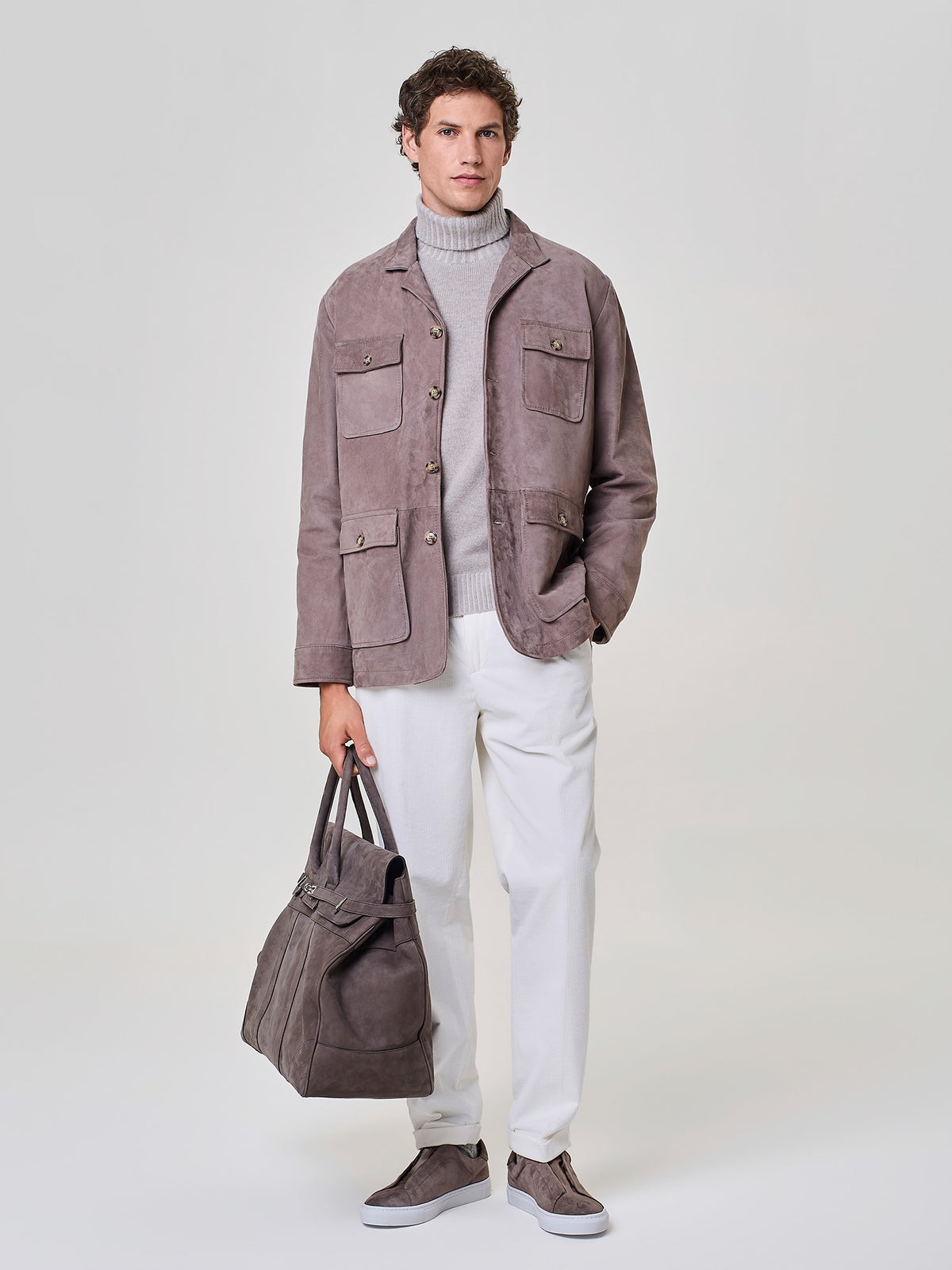 Field jacket in vero camoscio rust