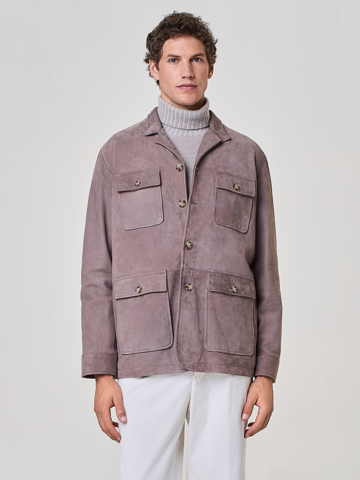 Field jacket in vero camoscio rust