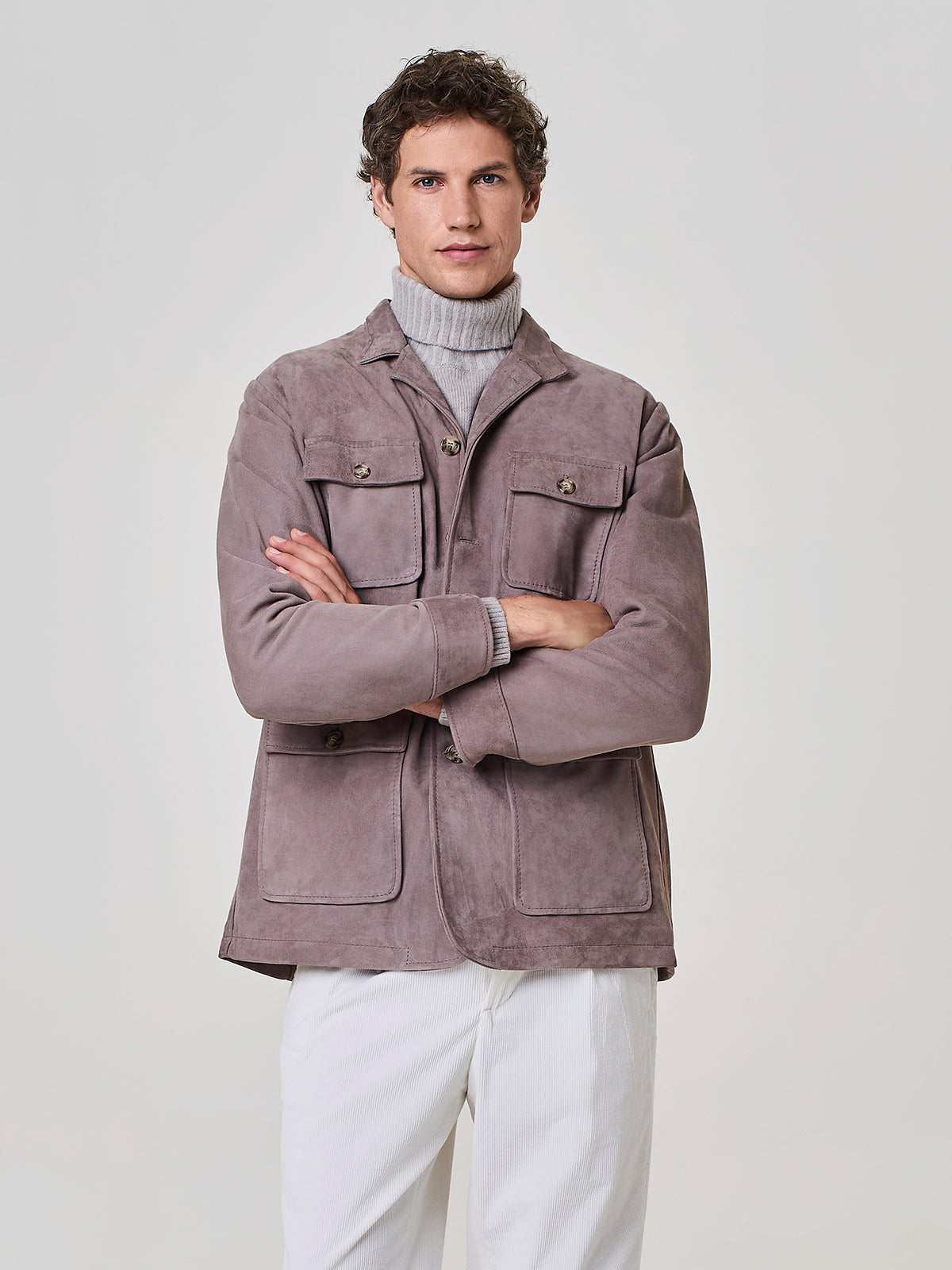 Field jacket in vero camoscio rust