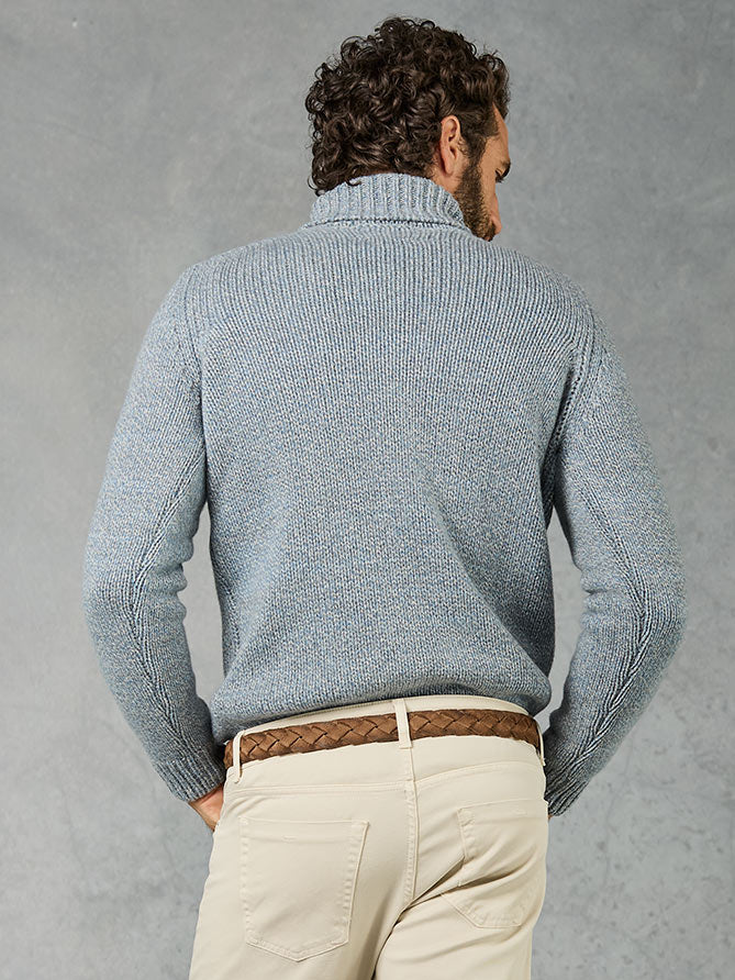 DOLCEVITA PREMIUM IN PURO CASHMERE CON TRECCE LIGHT BLUE