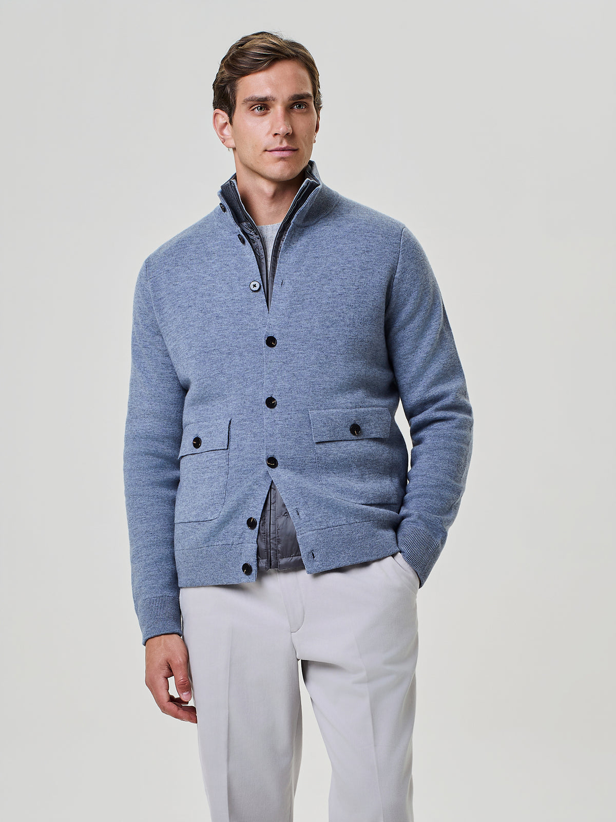 Bomber in maglia dusty