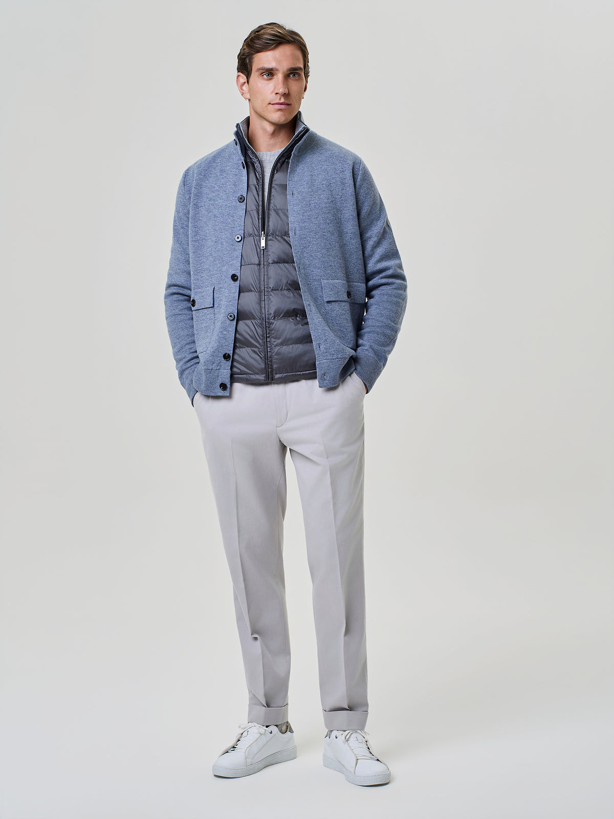 Bomber in maglia dusty