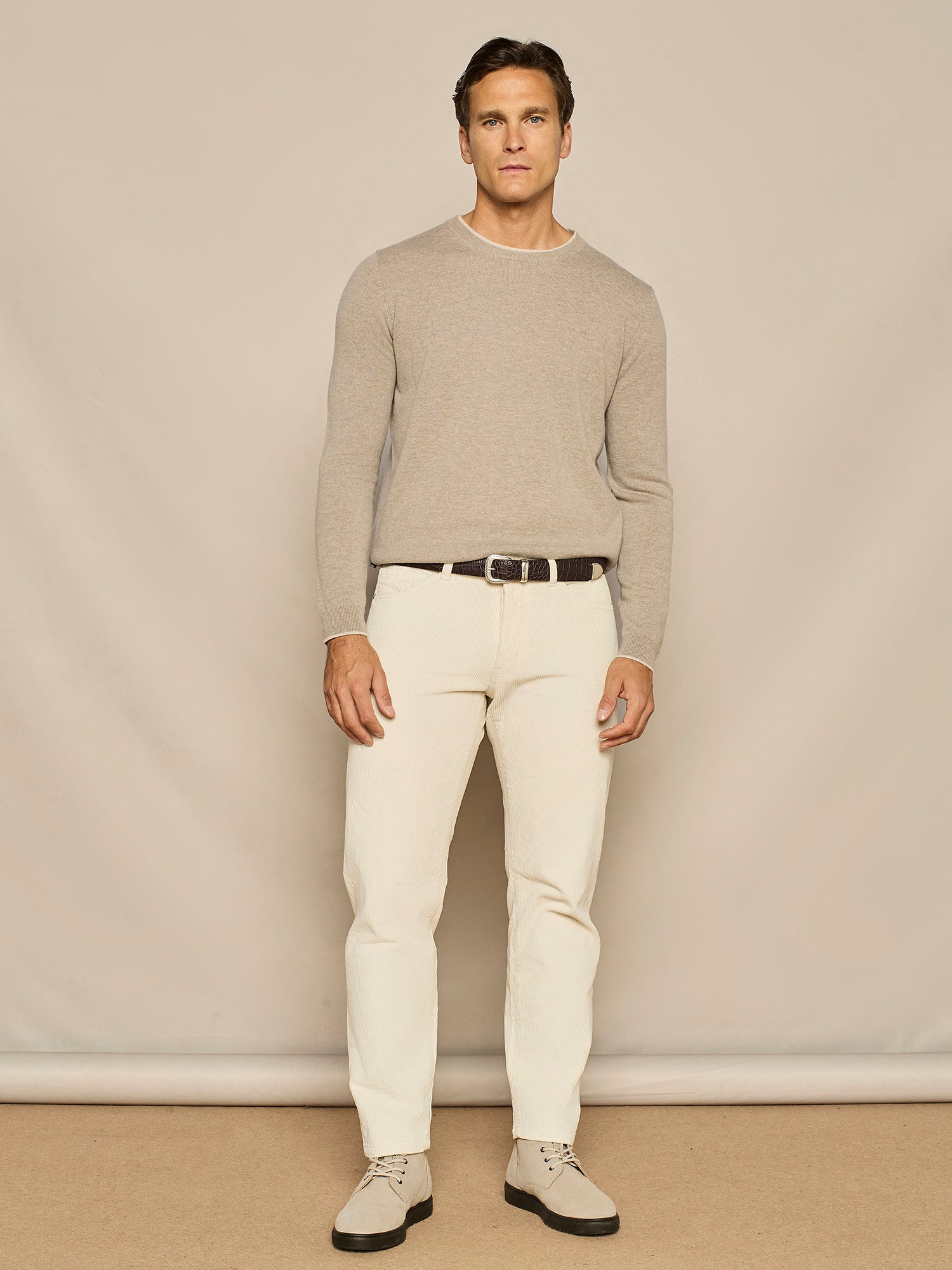 GIROCOLLO IN MISTO CASHMERE TAUPE