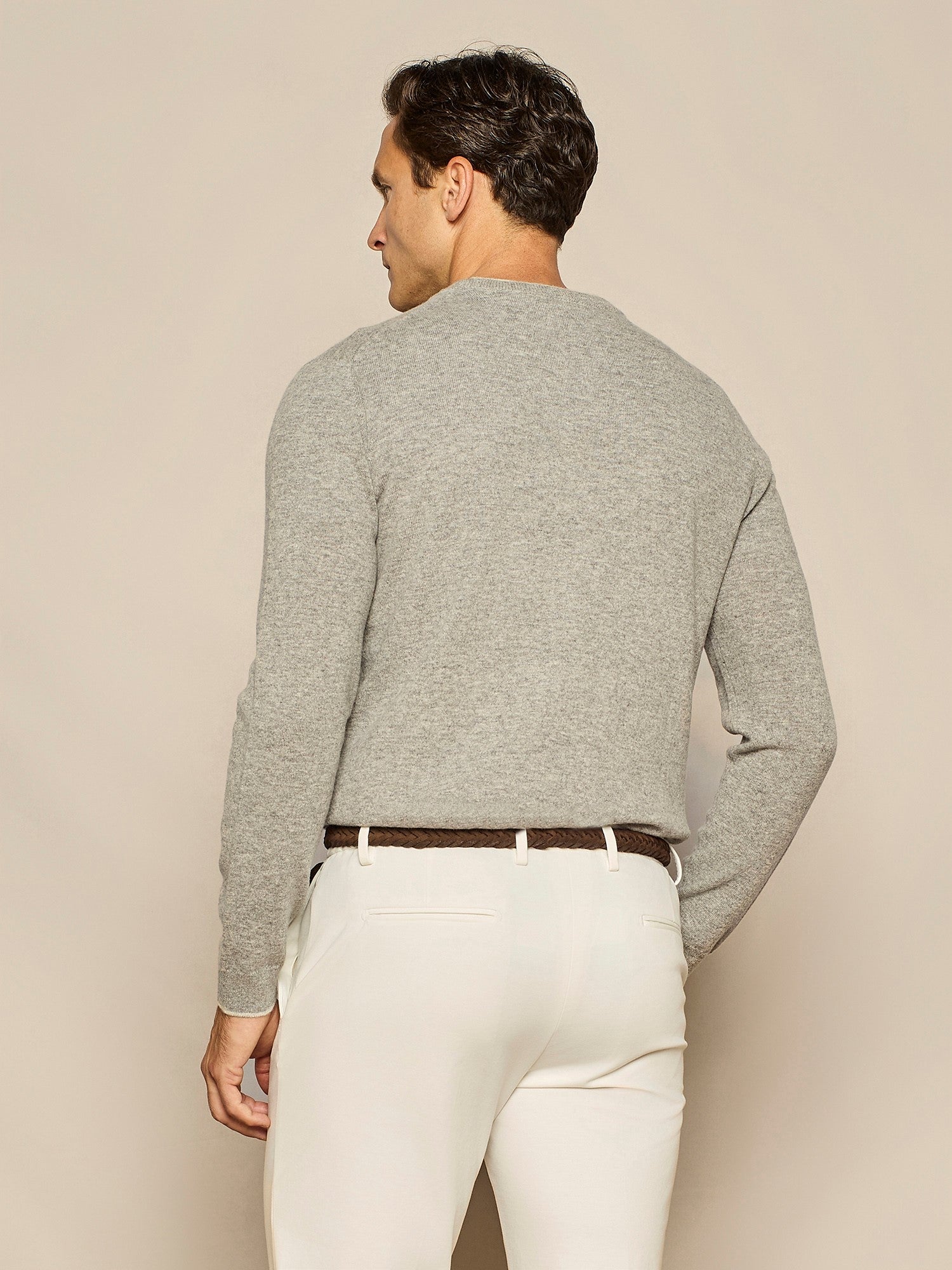 GIROCOLLO IN MISTO CASHMERE GRIGIO MELANGE
