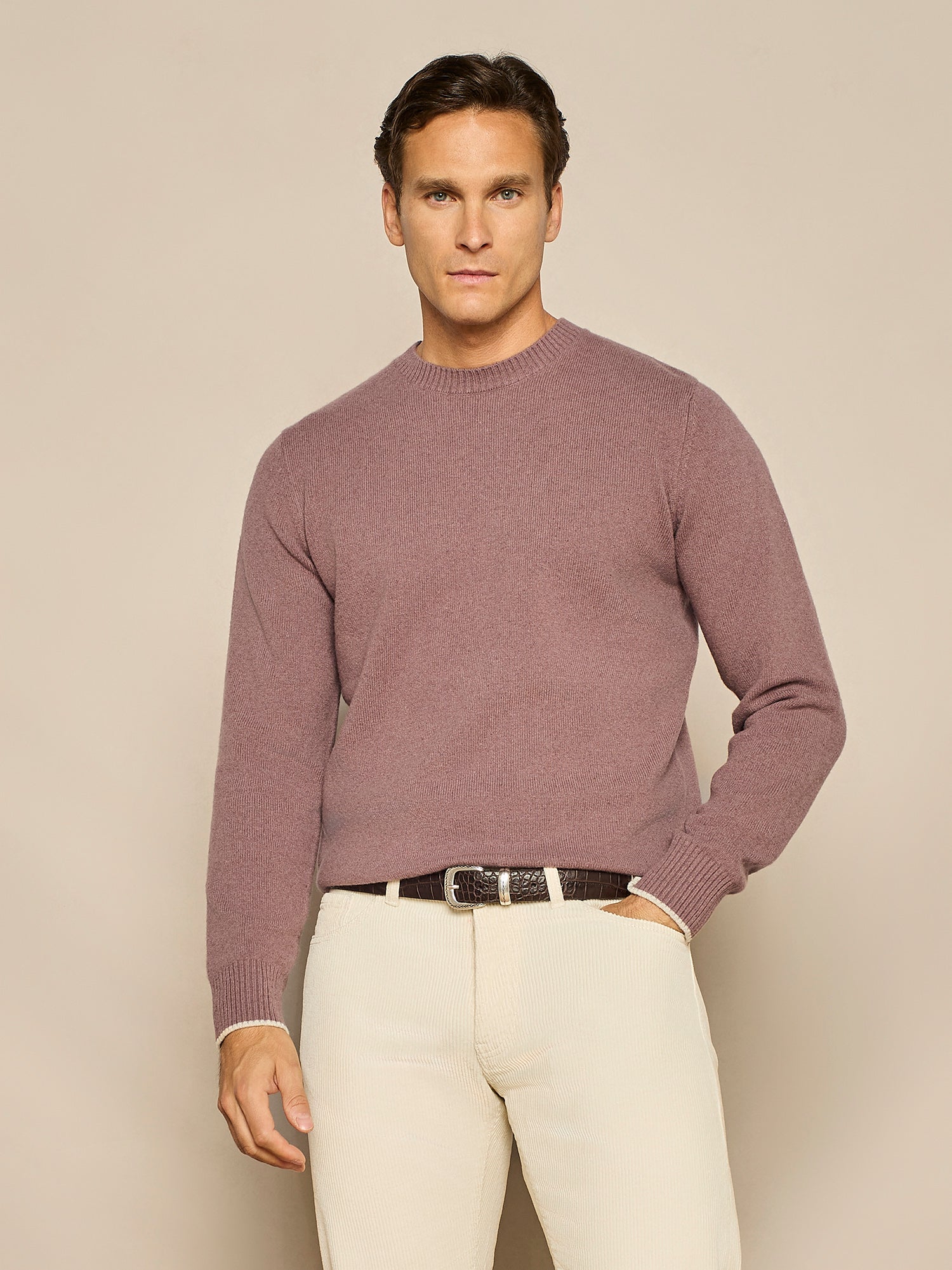 GIROCOLLO IN PURA LANA MAUVE