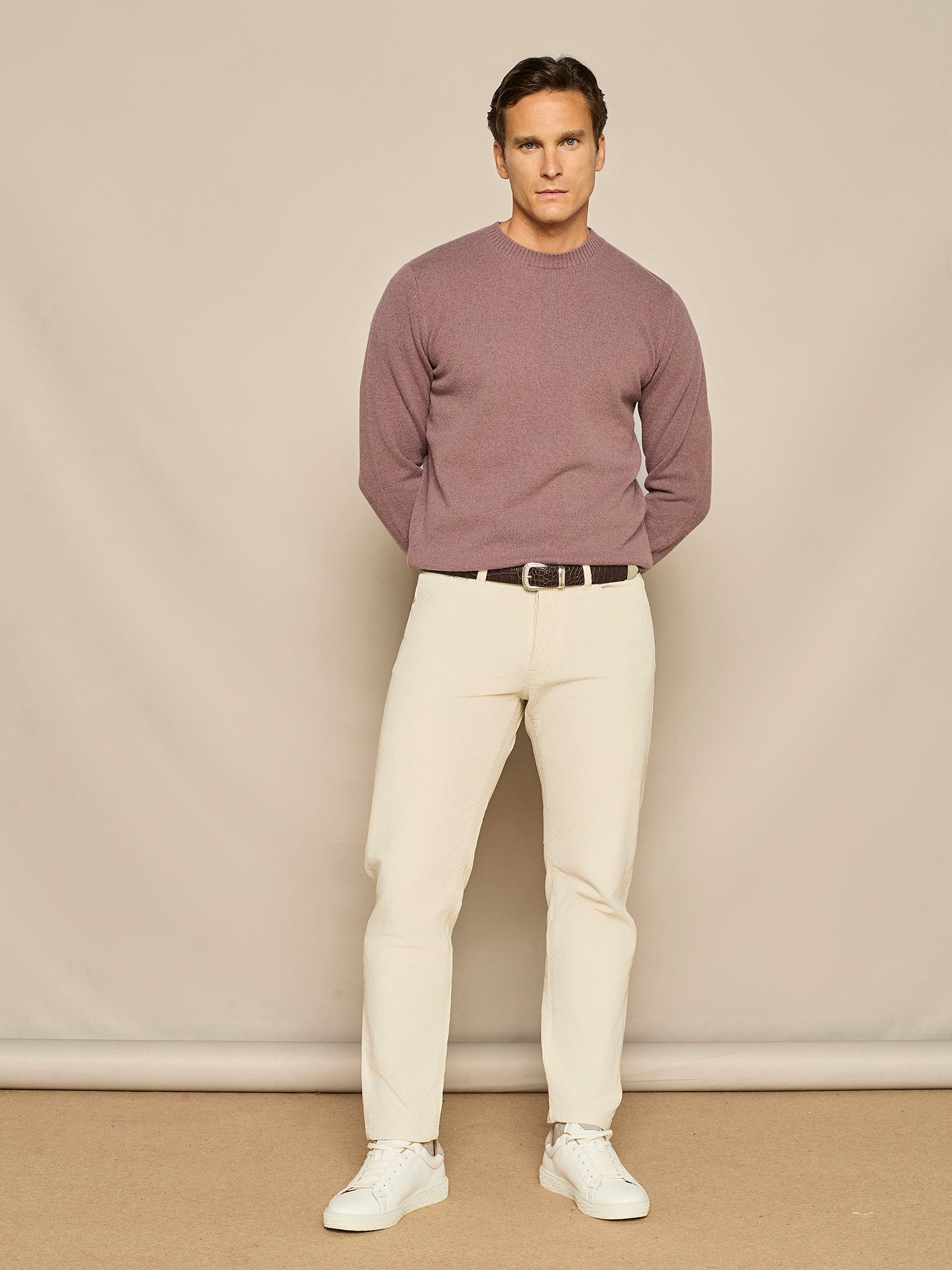 GIROCOLLO IN PURA LANA MAUVE