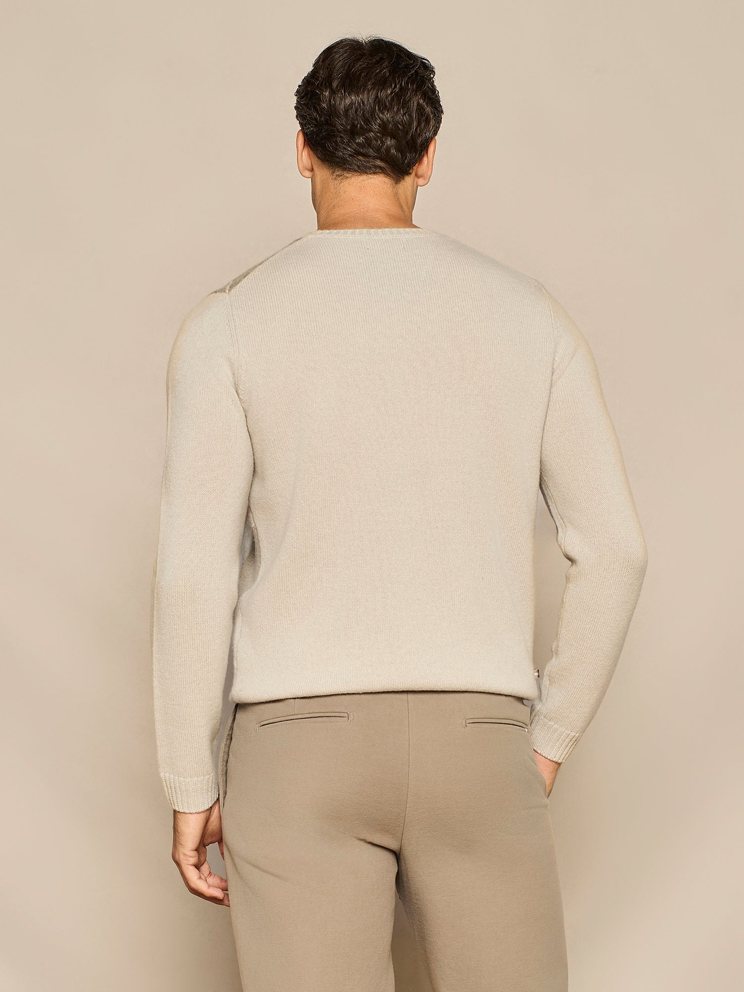 BUTTER RHOMBUS CASHMERE BLEND ROUND NECK SWEATER