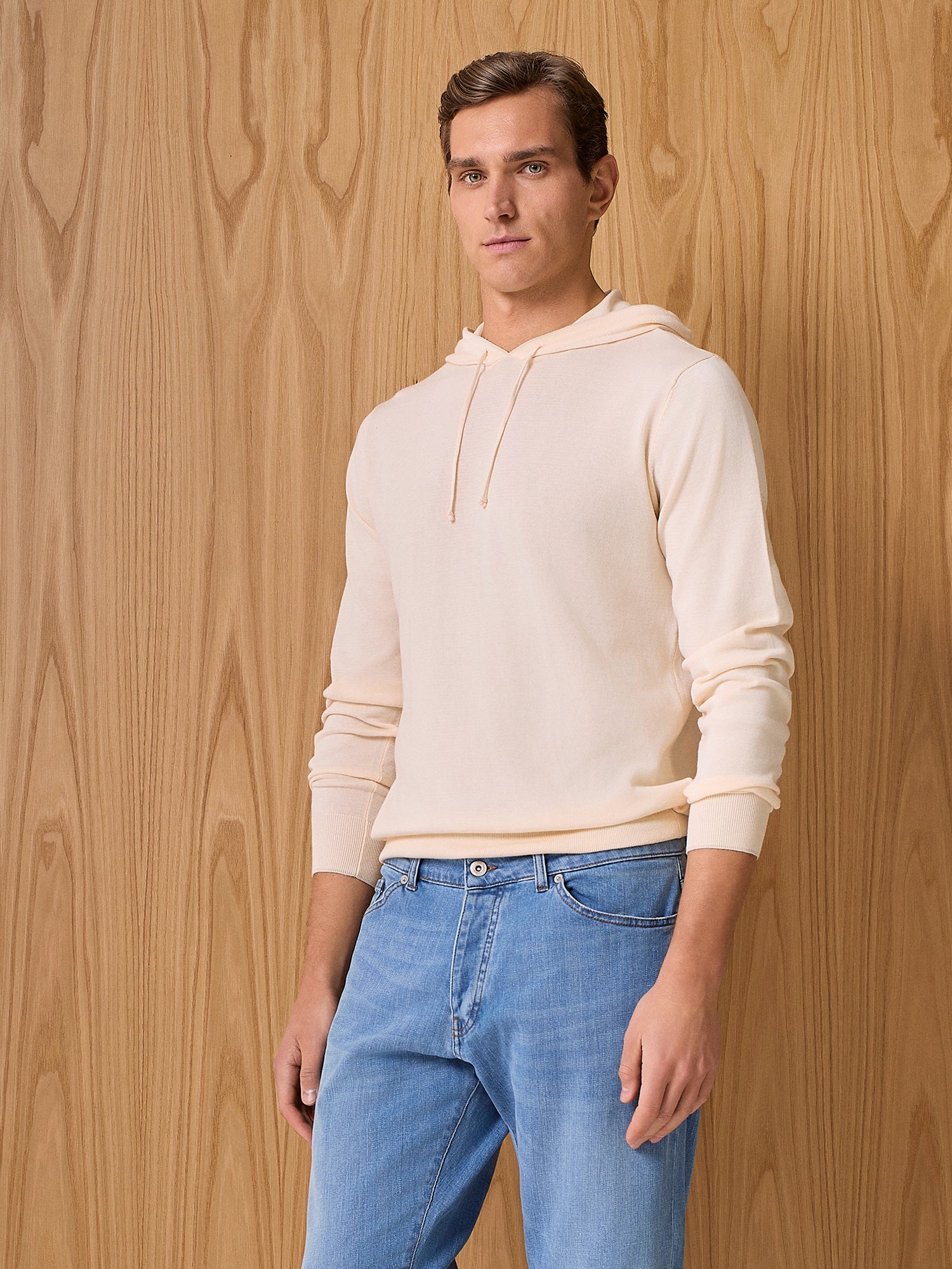 Maglia ultralight con cappuccio apricot