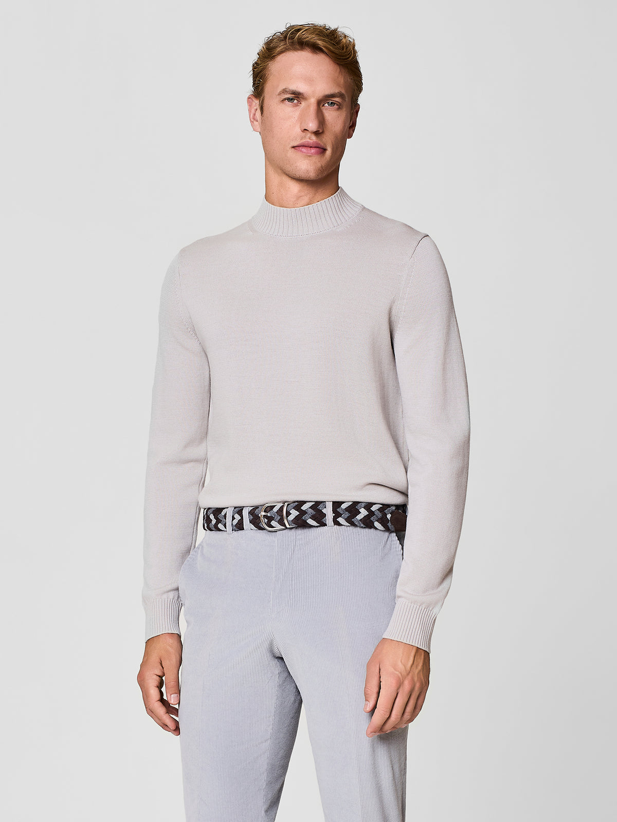 Maglia collo vulcano lana merino burro