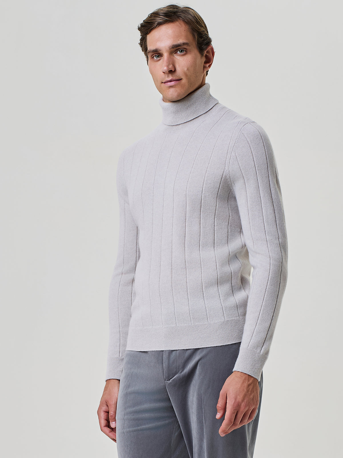 Butter Cashmere and Wool Flat Rib Turtleneck Sweater