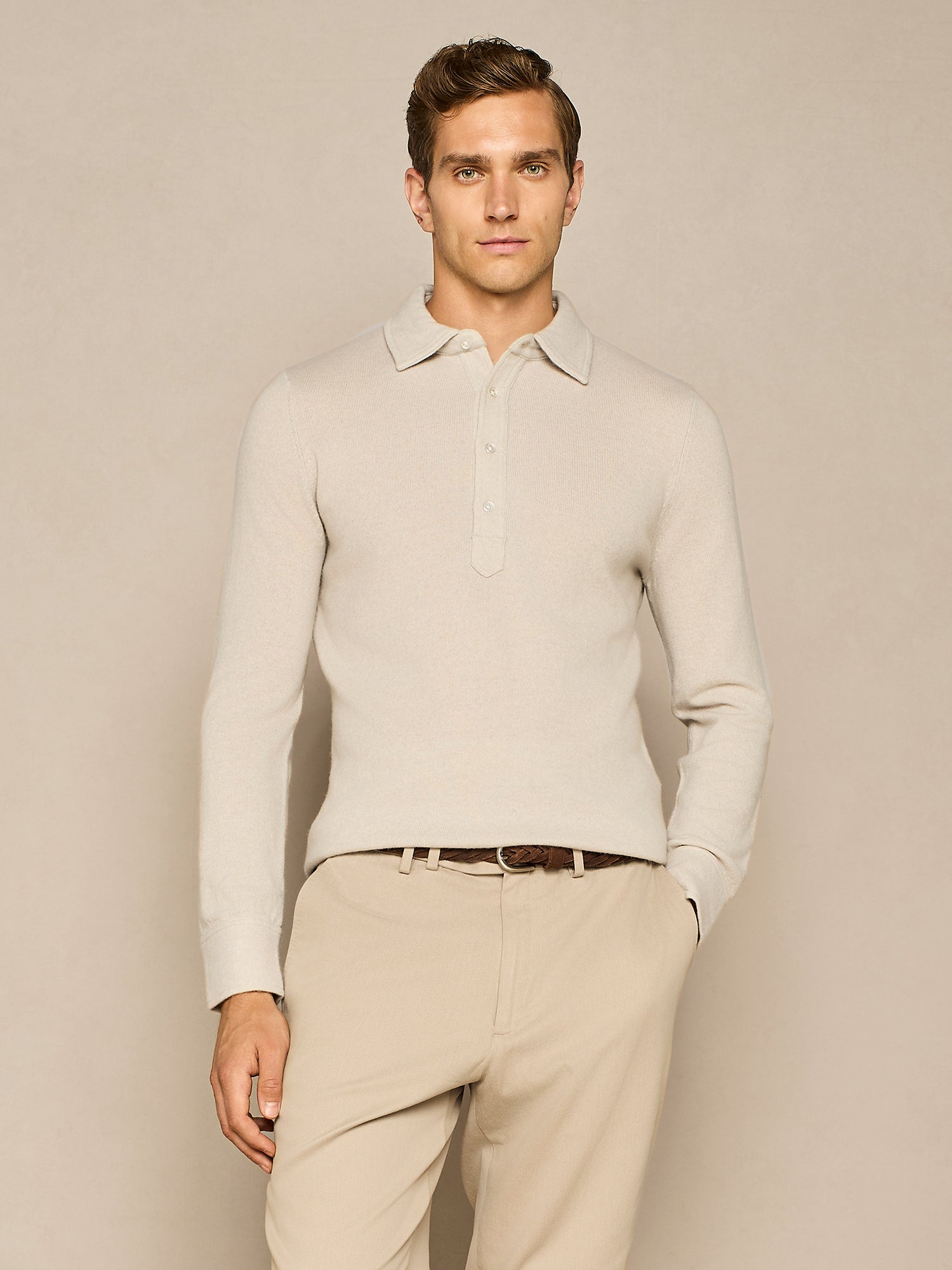 BUTTER CASHMERE BLEND POLO 