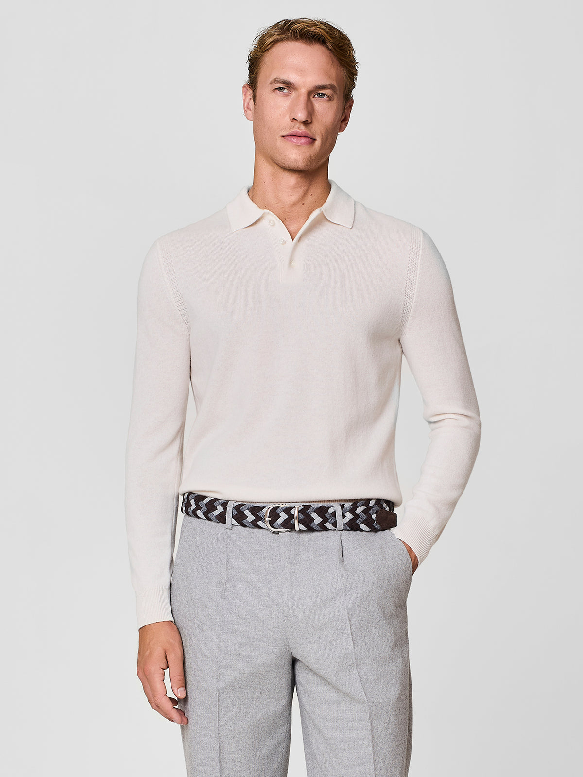 Polo in maglia bianco