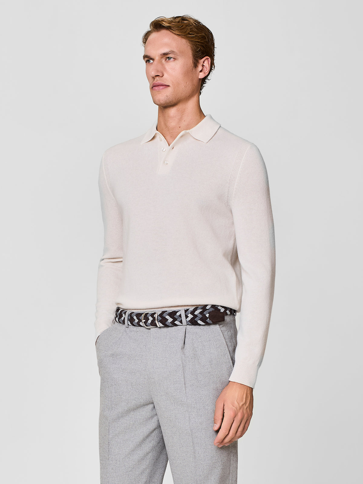 Polo in maglia bianco