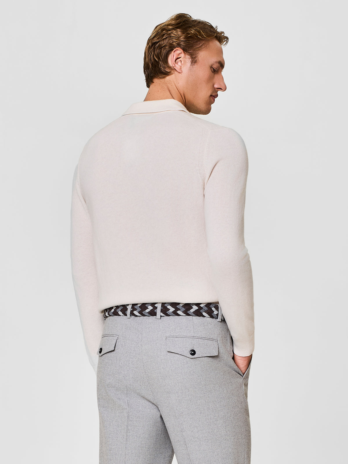 Polo in maglia bianco