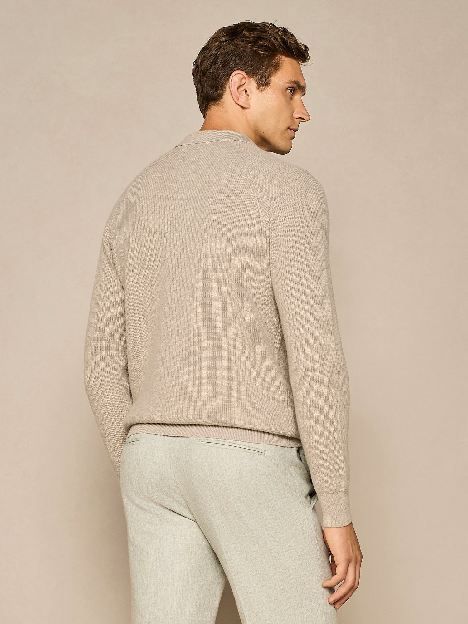 POLO COSTA INGLESE IN MISTO LANA TAUPE
